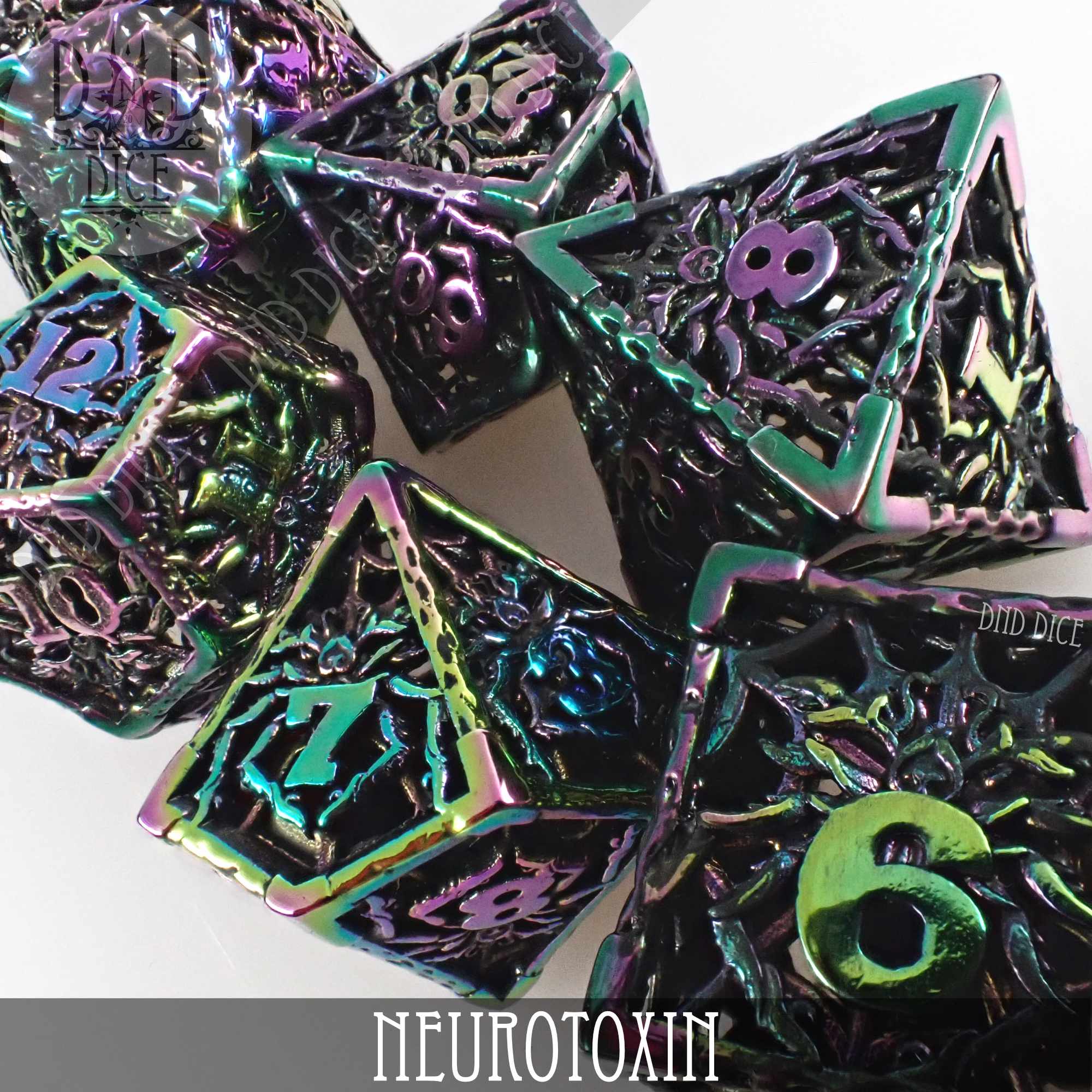 Neurotoxin Metal Dice Set (Gift Box) - Bards & Cards