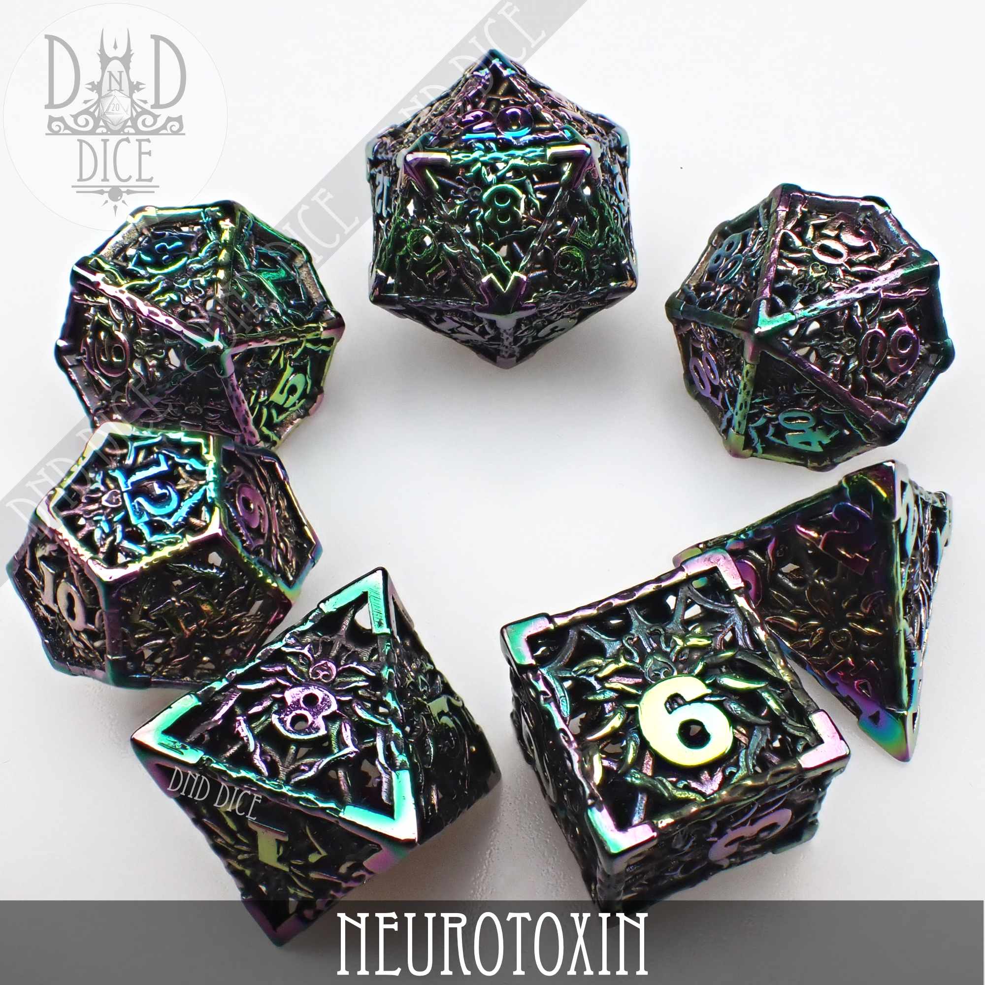 Neurotoxin Metal Dice Set (Gift Box) - Bards & Cards