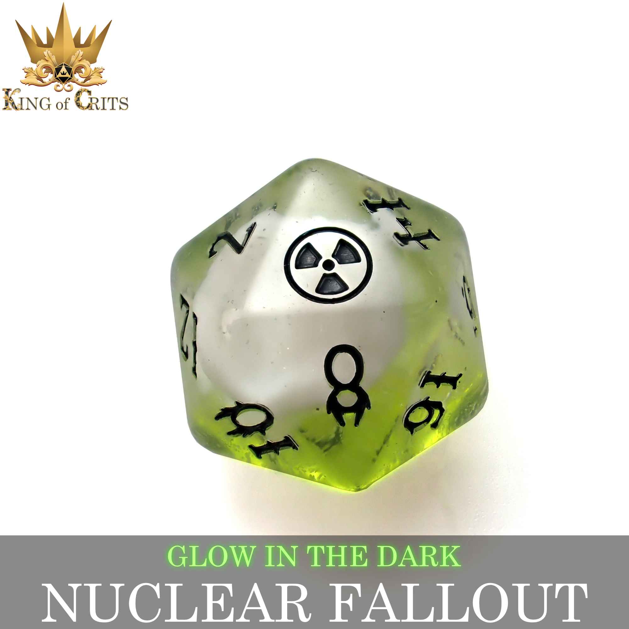 Nuclear Fallout 11 Dice Set (Glow) - Bards & Cards