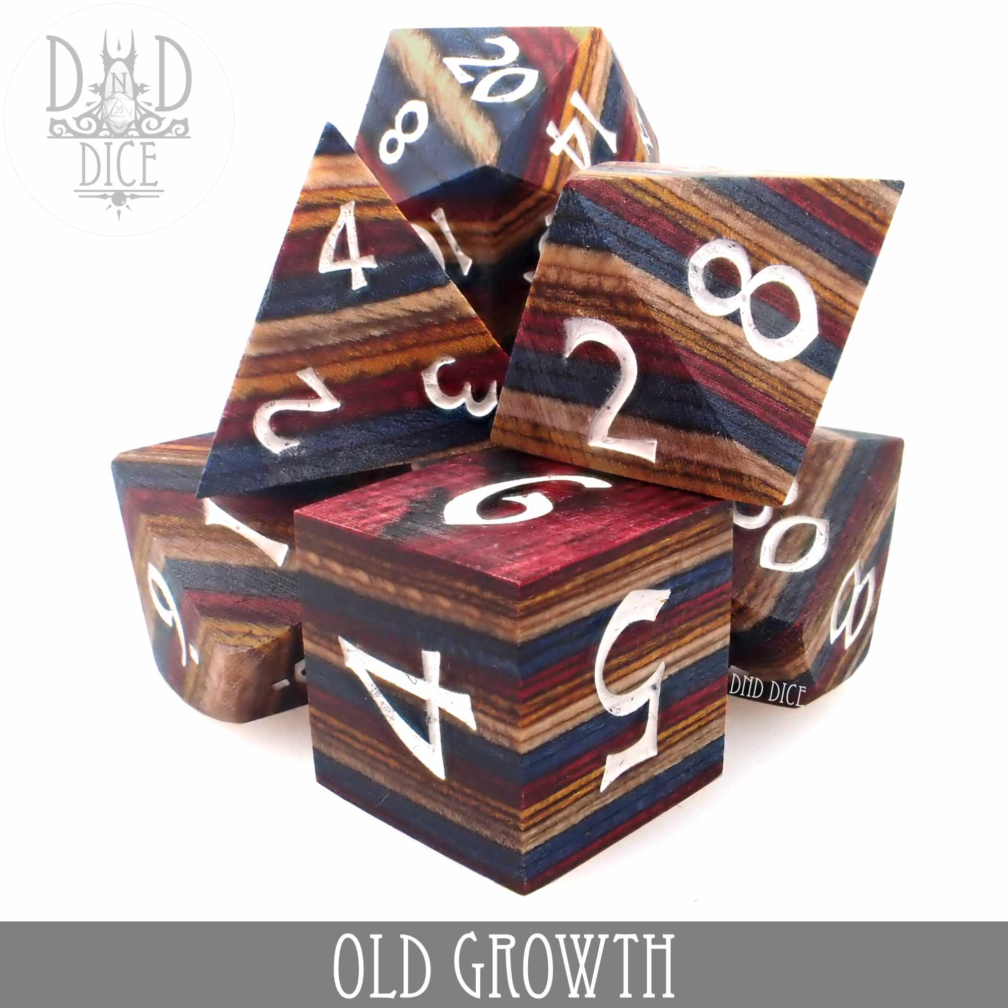 Old Growth Wood Dice Set (Gift Box) - Bards & Cards