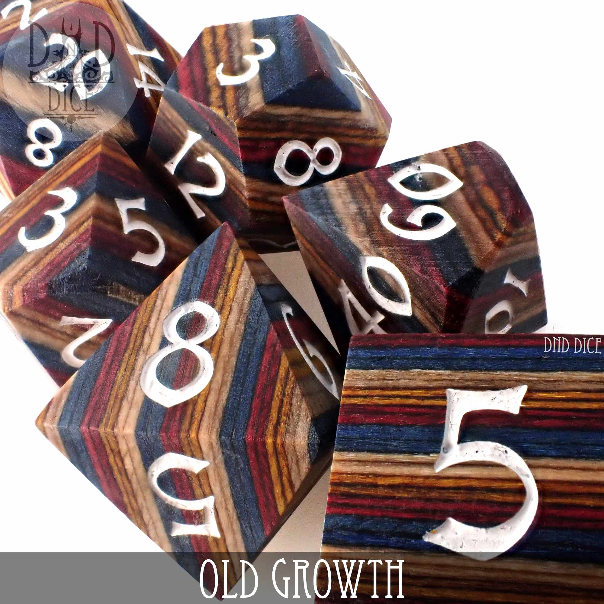 Old Growth Wood Dice Set (Gift Box) - Bards & Cards