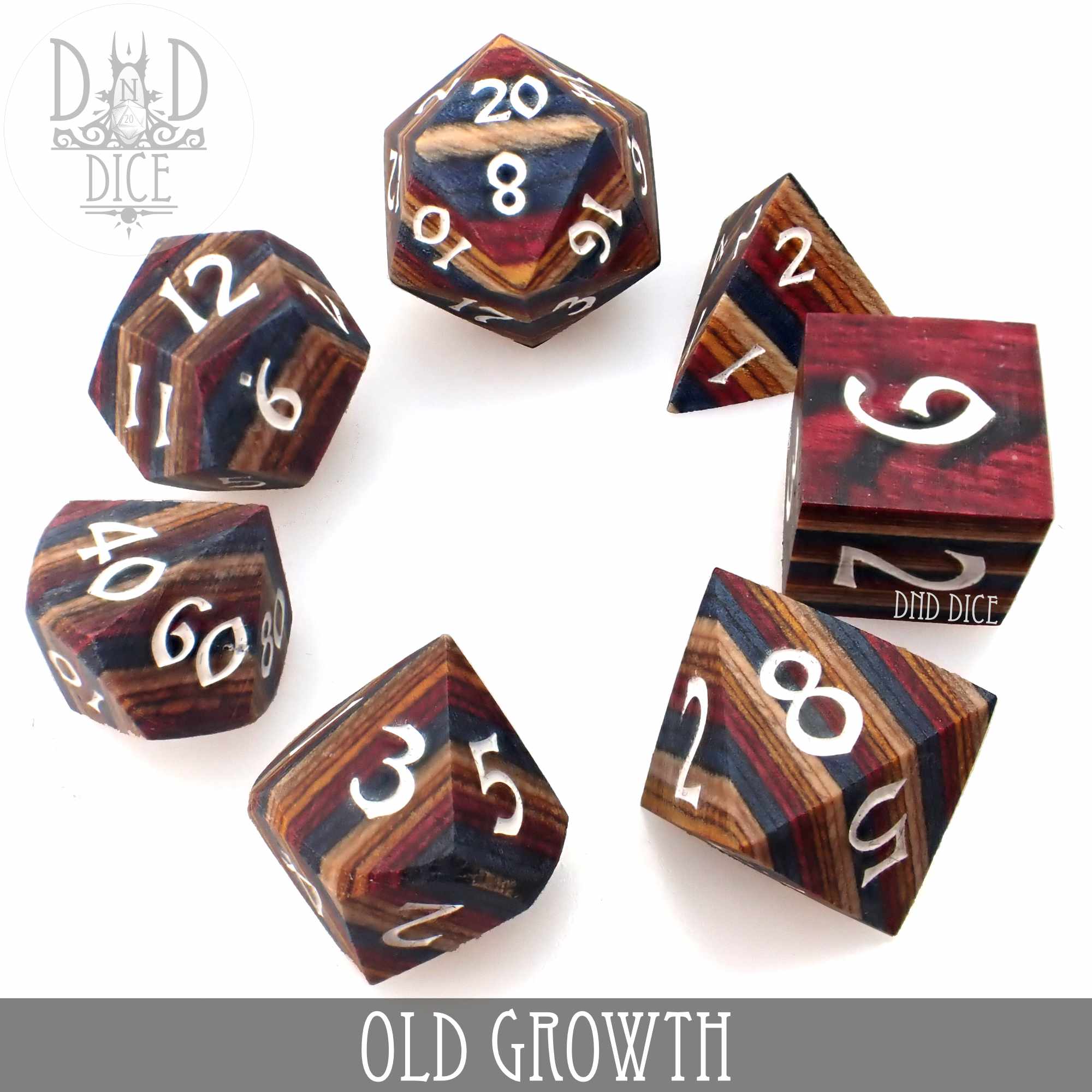 Old Growth Wood Dice Set (Gift Box) - Bards & Cards