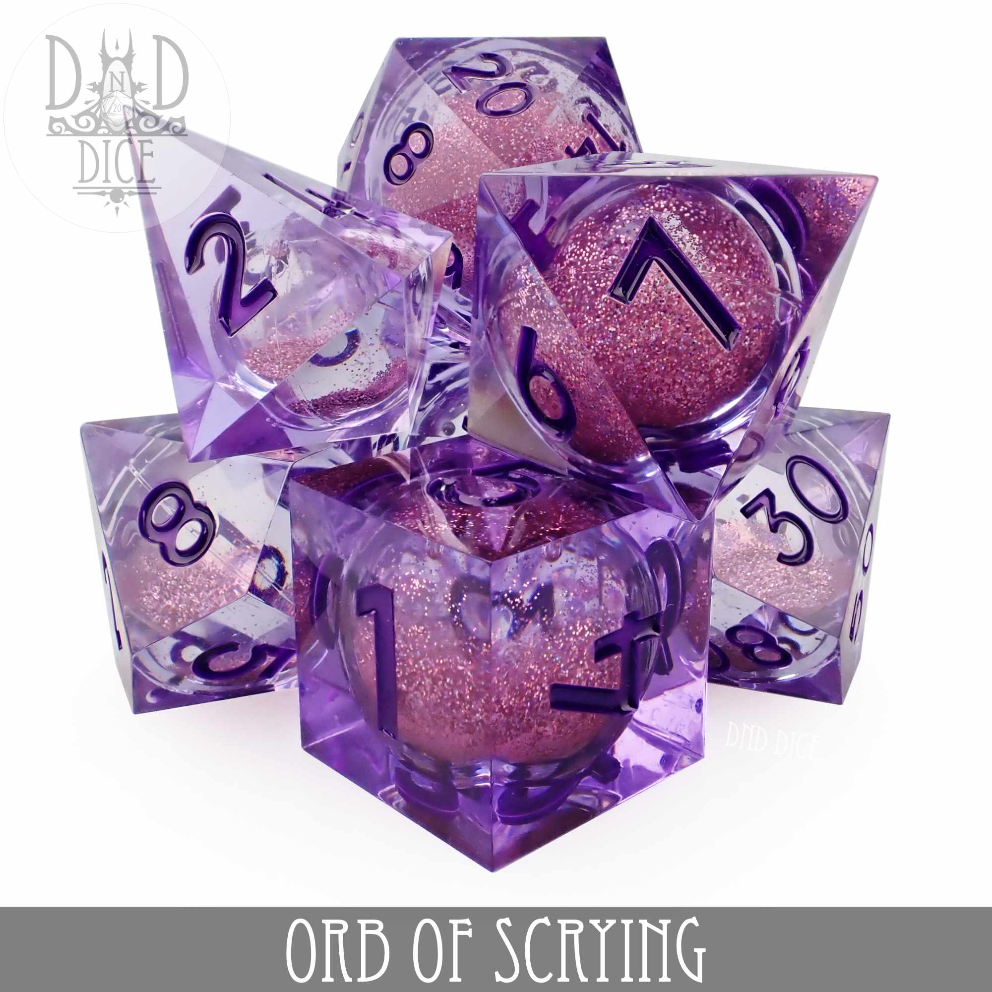 Orb of Scrying Liquid Core Dice Set - Bards & Cards