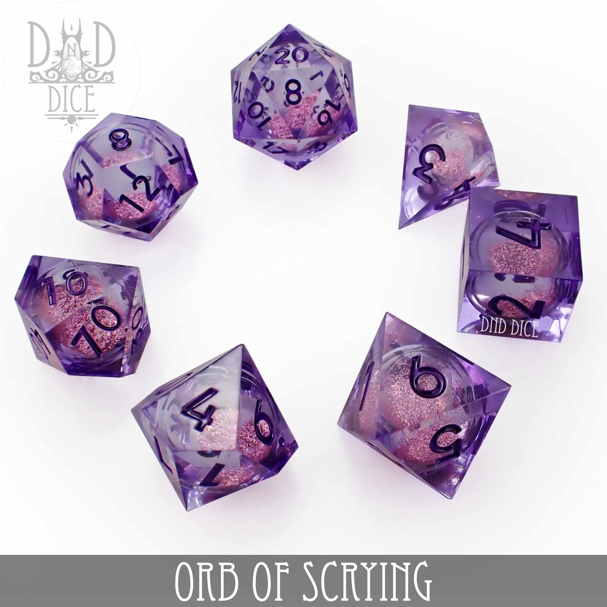 Orb of Scrying Liquid Core Dice Set - Bards & Cards