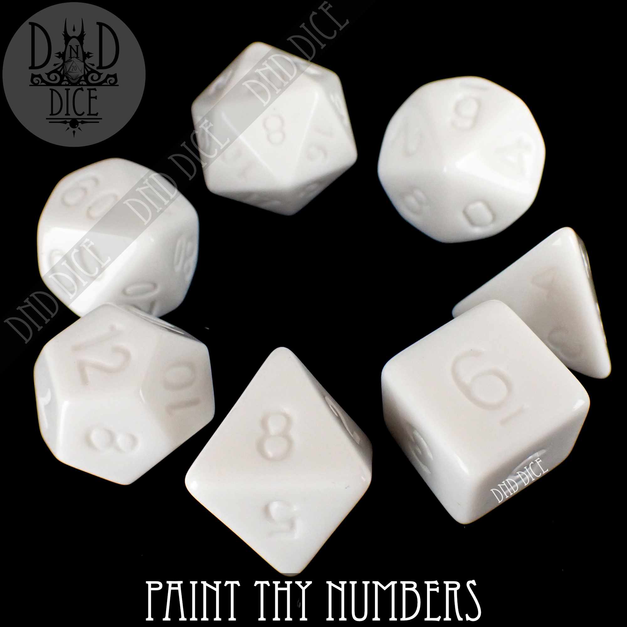 Paint Thy Numbers Dice Set - Bards & Cards