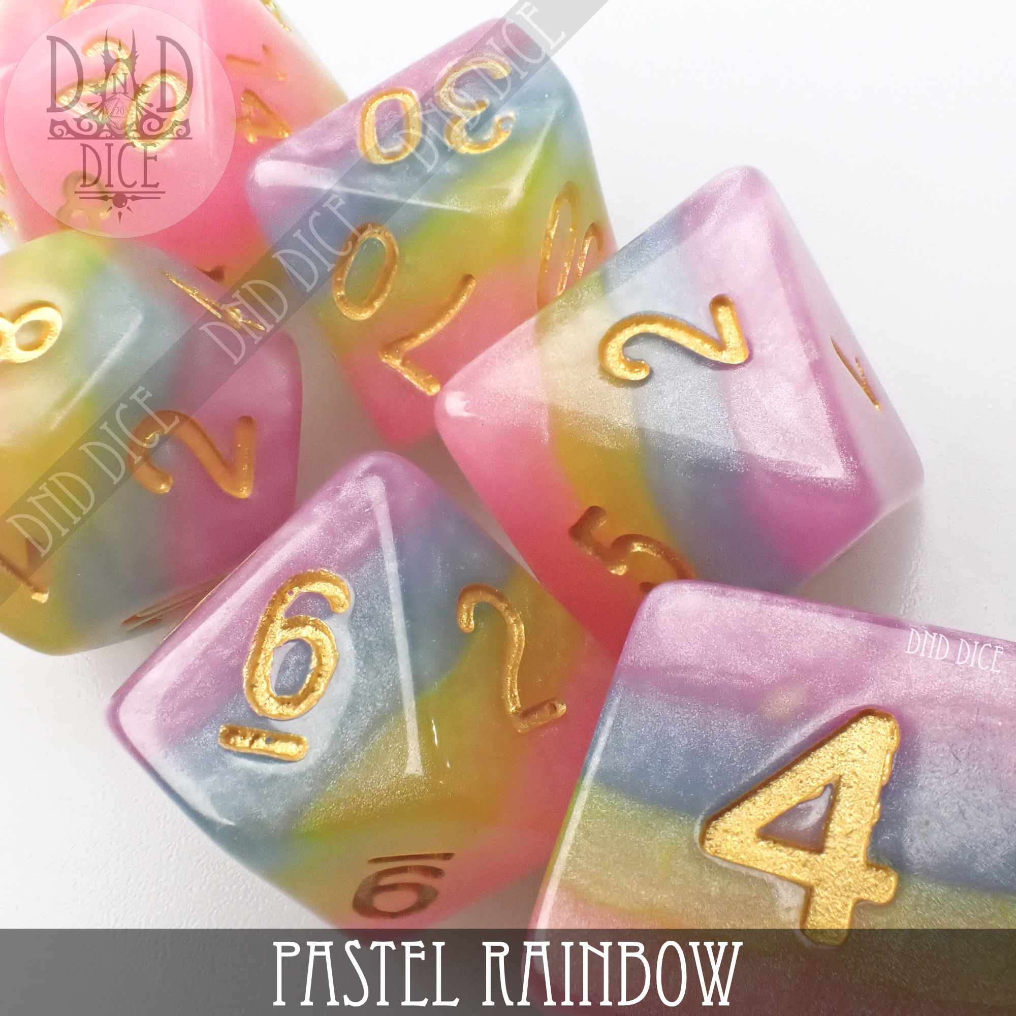 Pastel Rainbow Dice Set - Bards & Cards