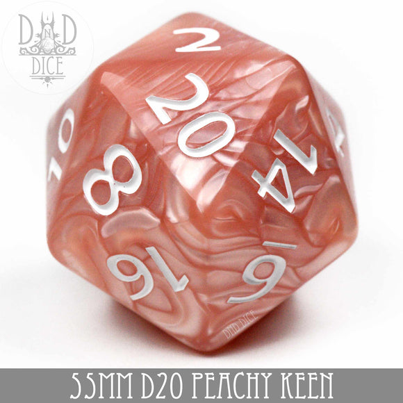 55mm D20 - Peachy Keen - Bards & Cards