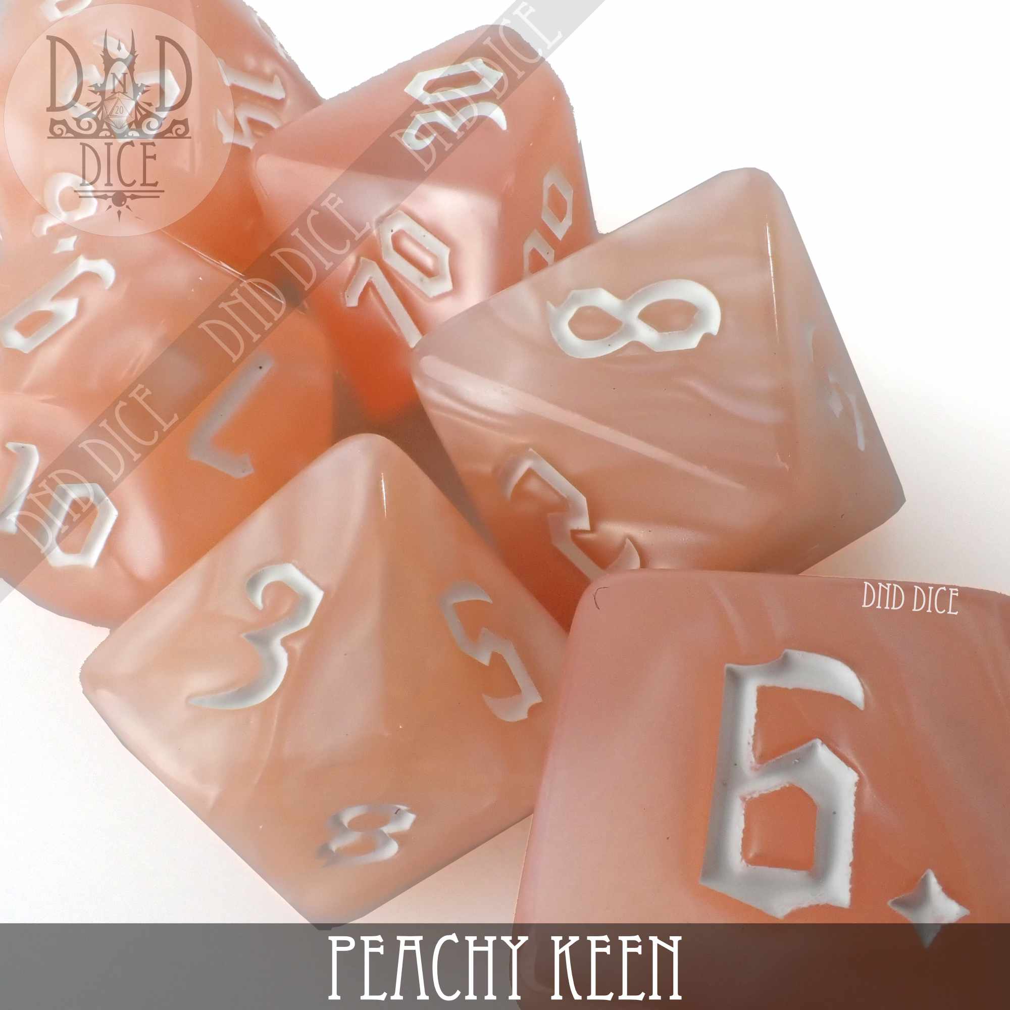 Peachy Keen Dice Set - Bards & Cards