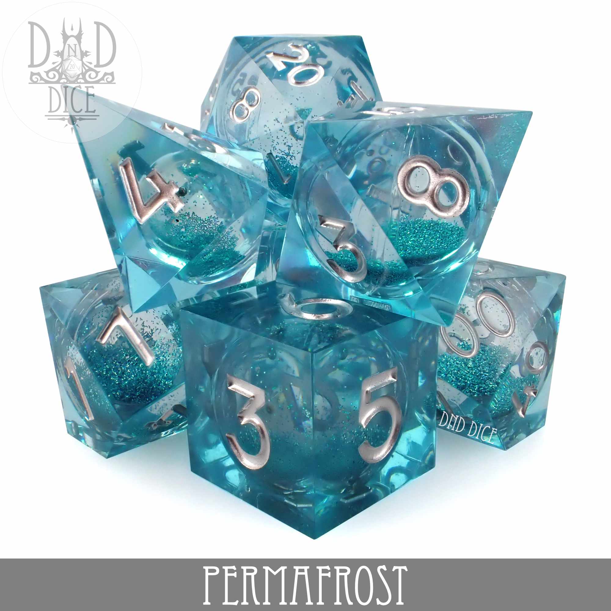 Permafrost Liquid Core Dice Set - Bards & Cards