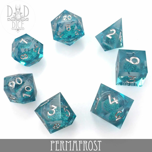 Permafrost Liquid Core Dice Set - Bards & Cards