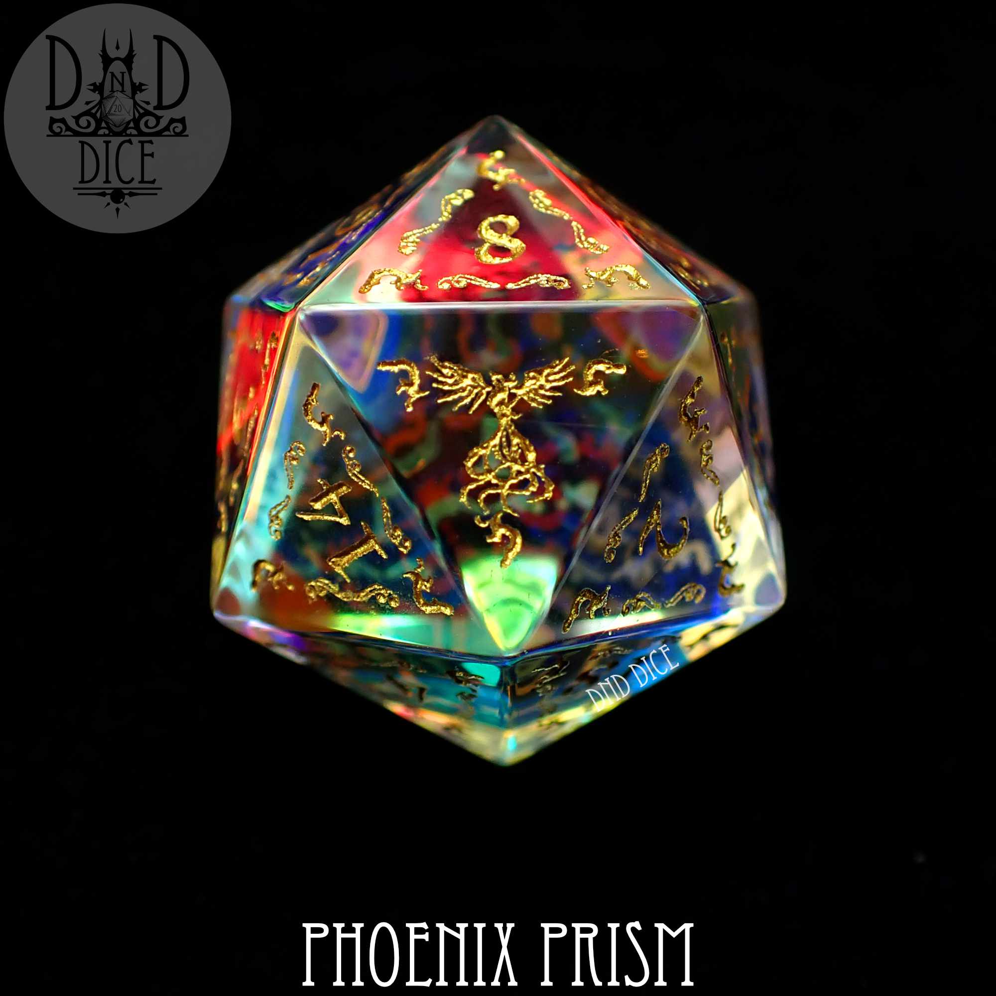 Phoenix Prism Glass Dice Set (Gift Box) - Bards & Cards