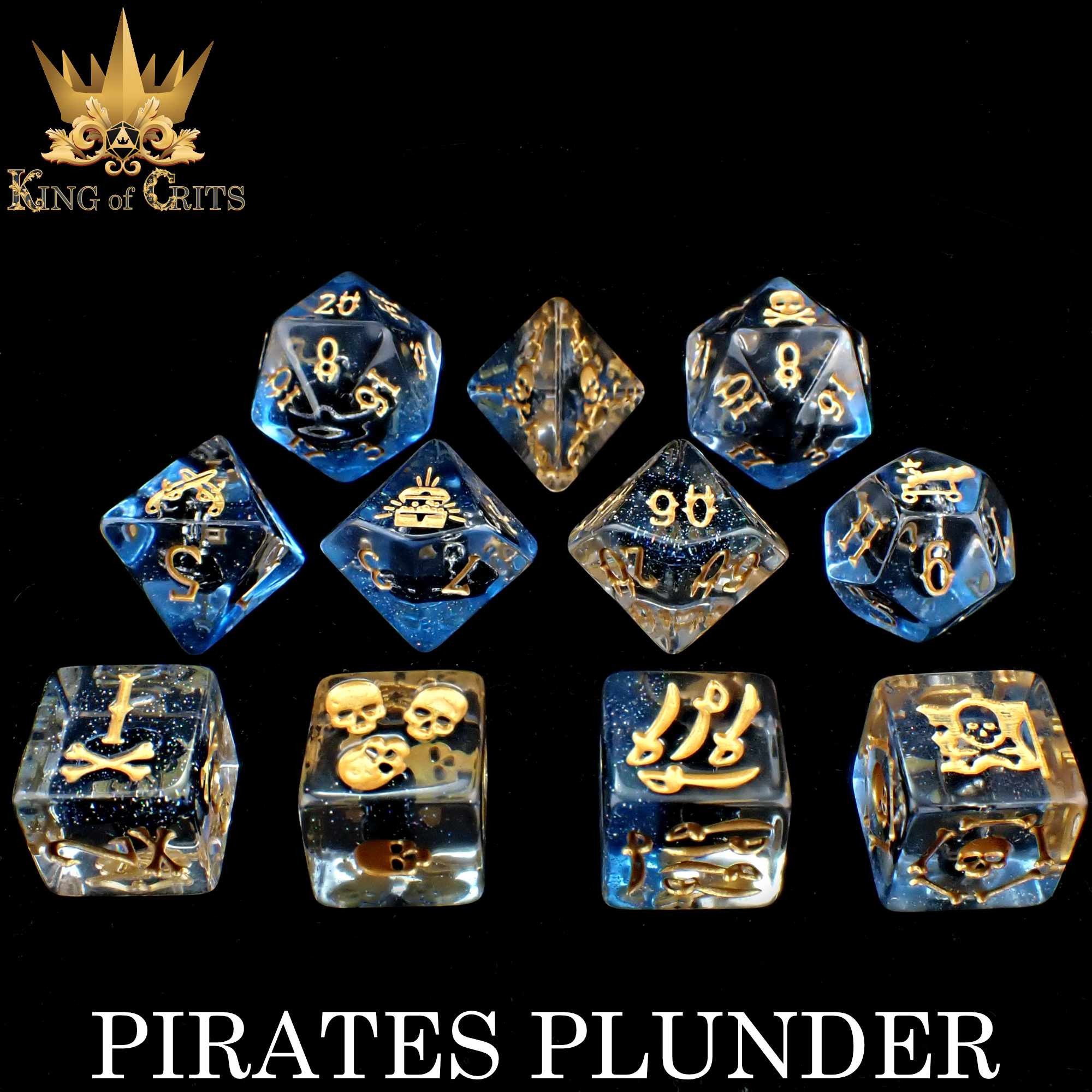 Pirates Plunder 11 Dice Set - Bards & Cards