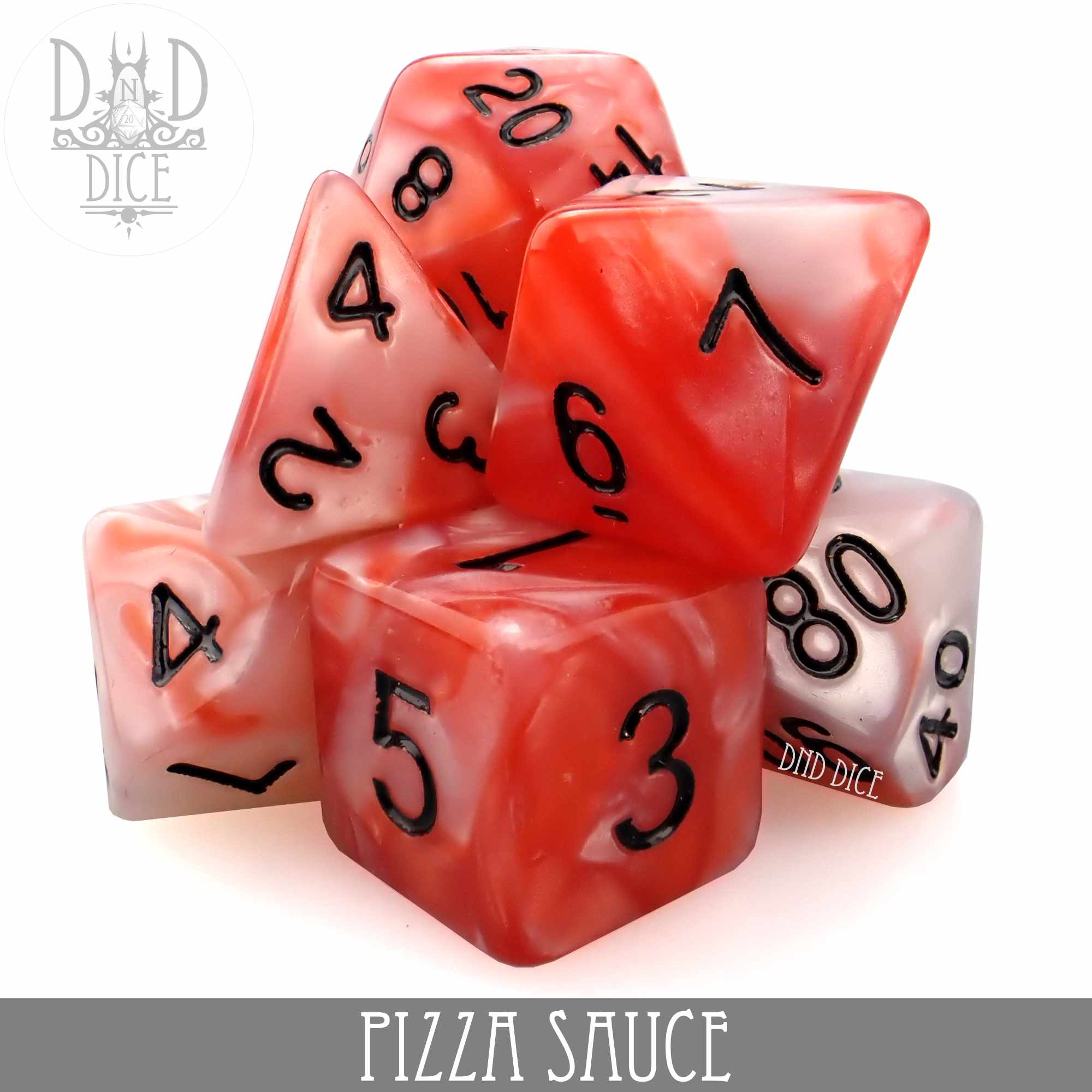 Pizza Sauce Dice Set - Bards & Cards