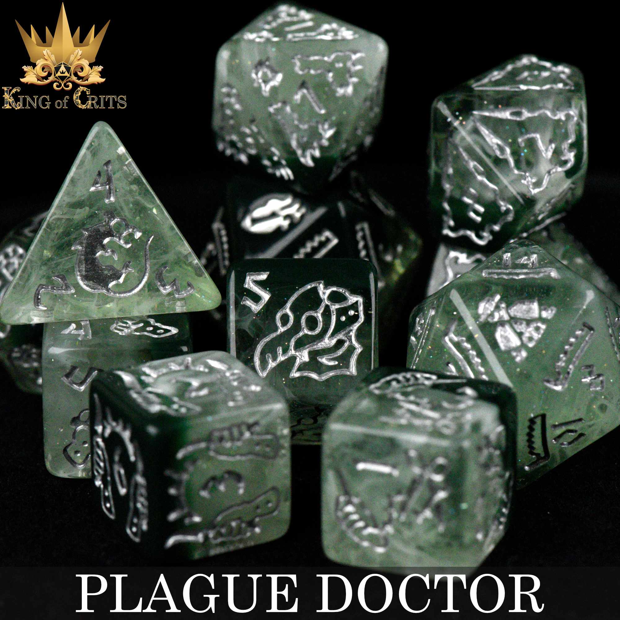 Plague Doctor 11 Dice Set - Bards & Cards