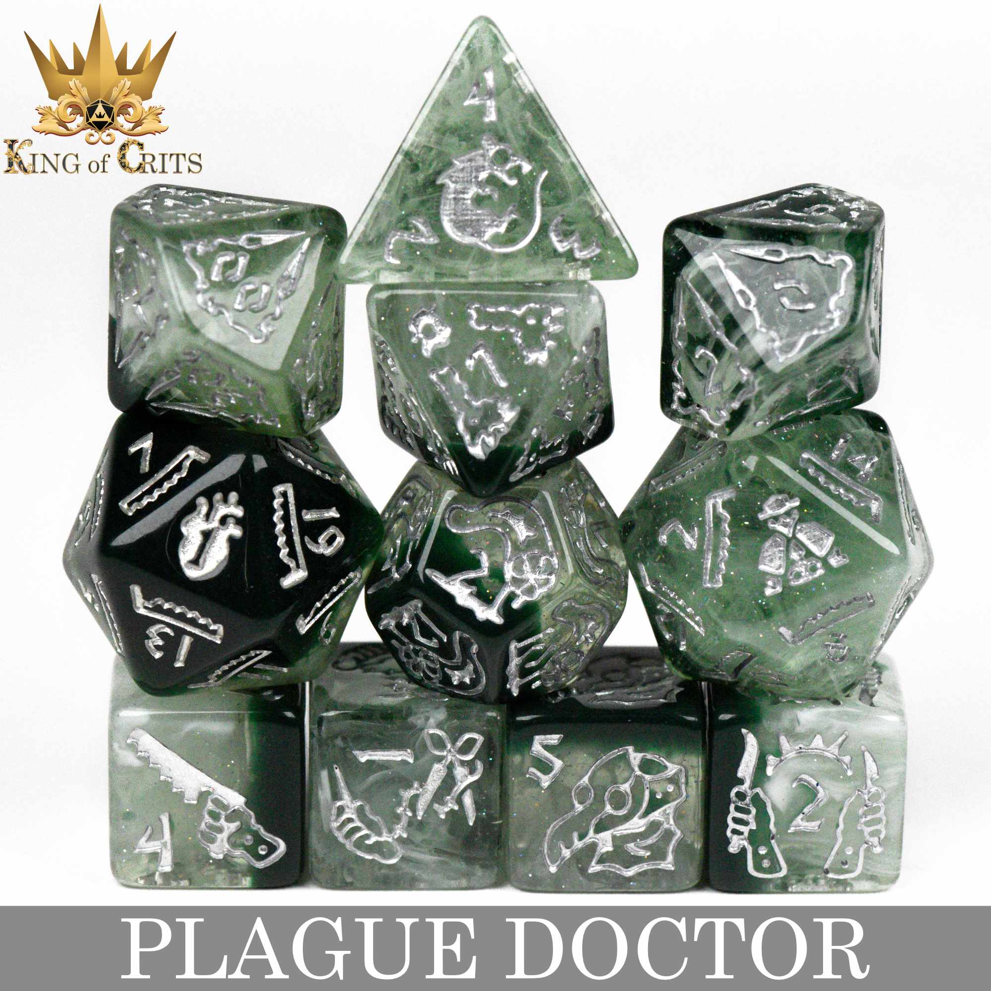 Plague Doctor 11 Dice Set - Bards & Cards