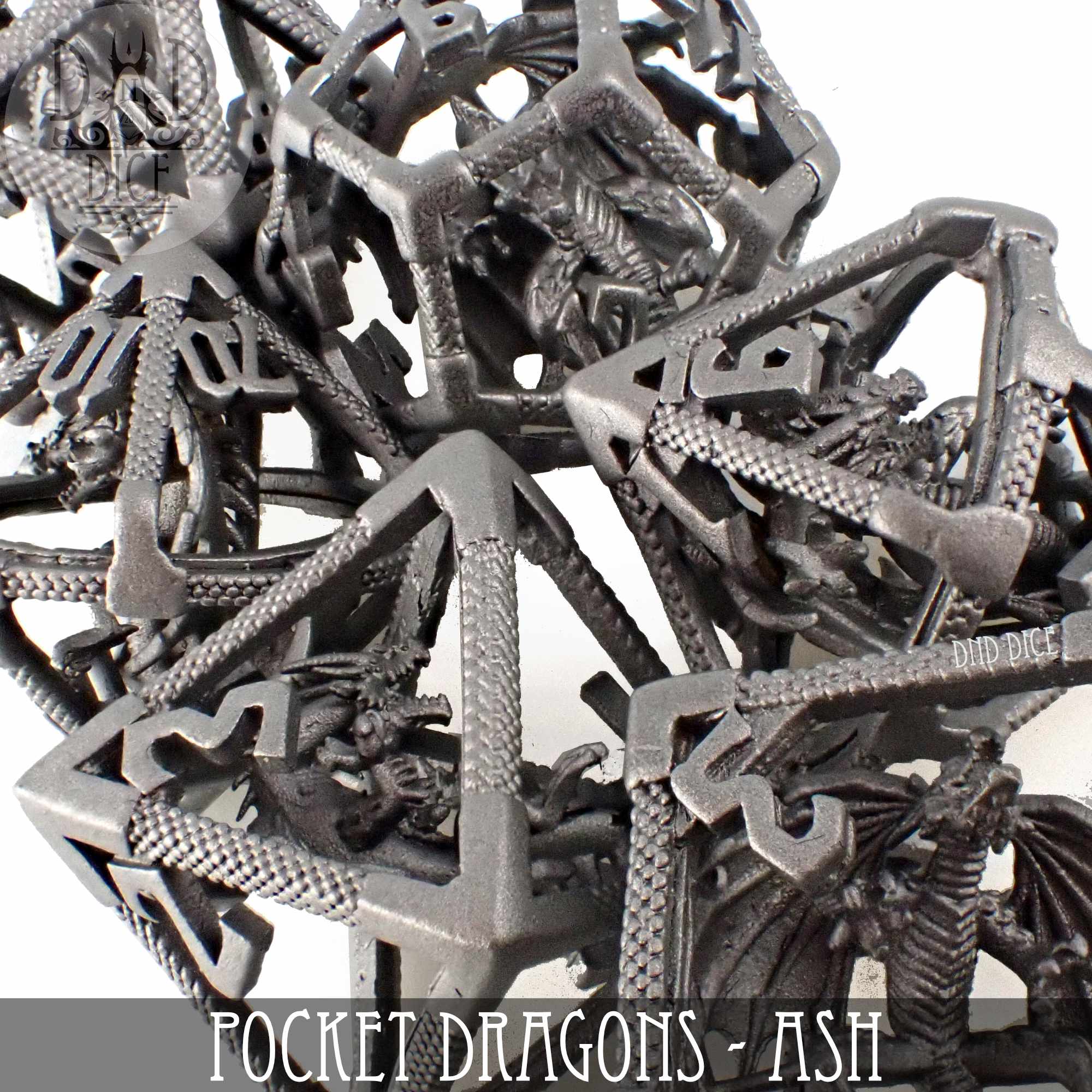 Pocket Dragons Ash - Metal Dice Set (Gift Box) - Bards & Cards