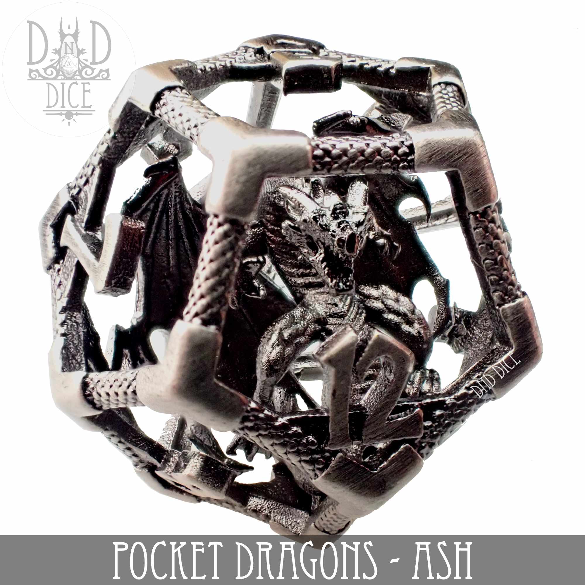 Pocket Dragons Ash - Metal Dice Set (Gift Box) - Bards & Cards