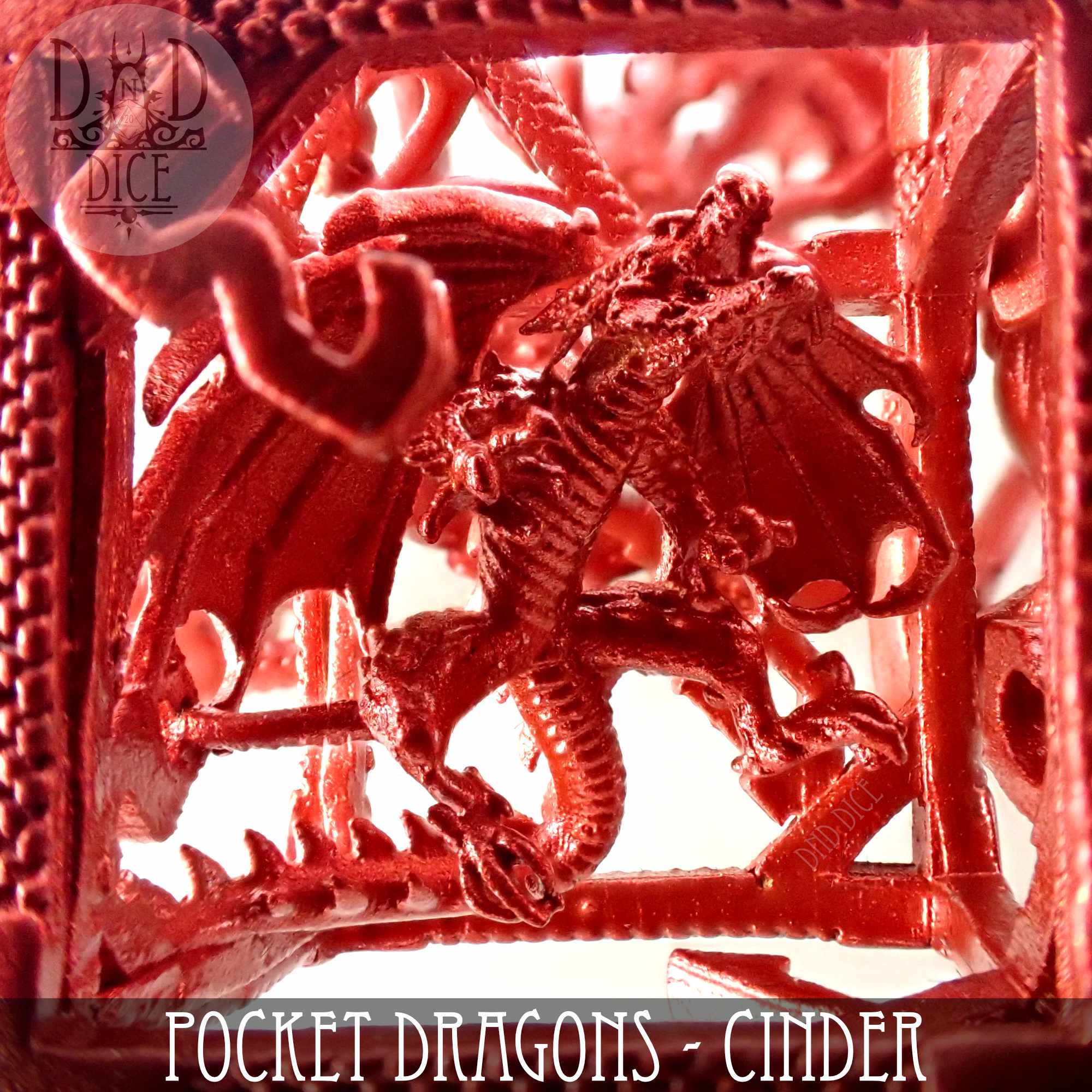 Pocket Dragons Cinder - Metal Dice Set (Gift Box) - Bards & Cards