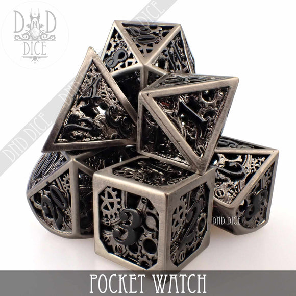 Pocket Watch Metal Dice Set (Gift Box) - Bards & Cards