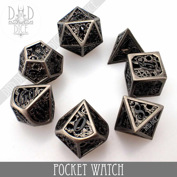 Pocket Watch Metal Dice Set (Gift Box) - Bards & Cards