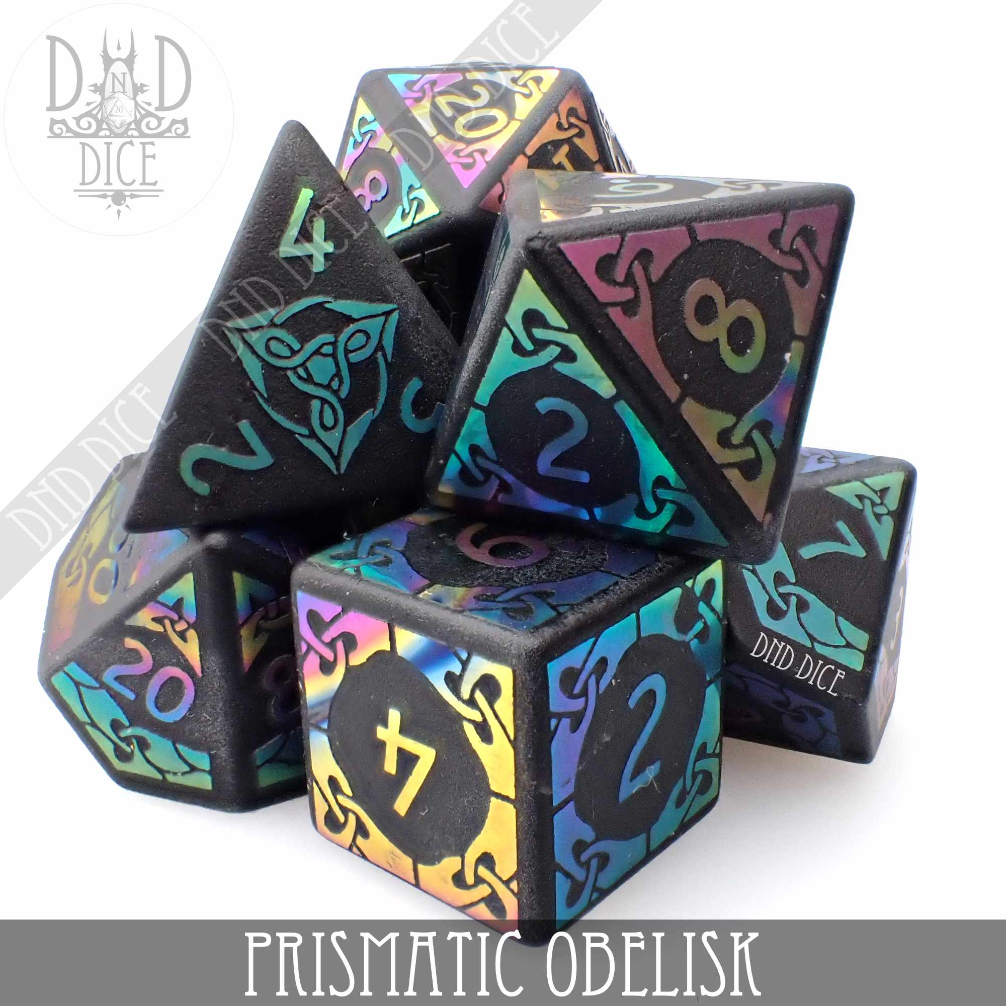 Prismatic Obelisk Obsidian Dice Set (Gift Box) - Bards & Cards