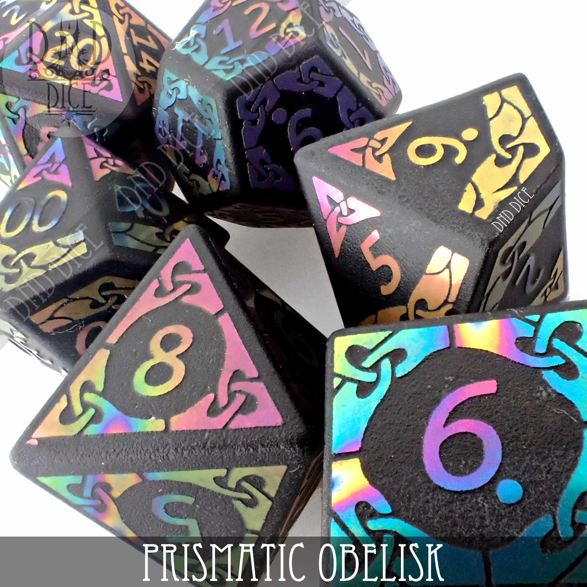 Prismatic Obelisk Obsidian Dice Set (Gift Box) - Bards & Cards