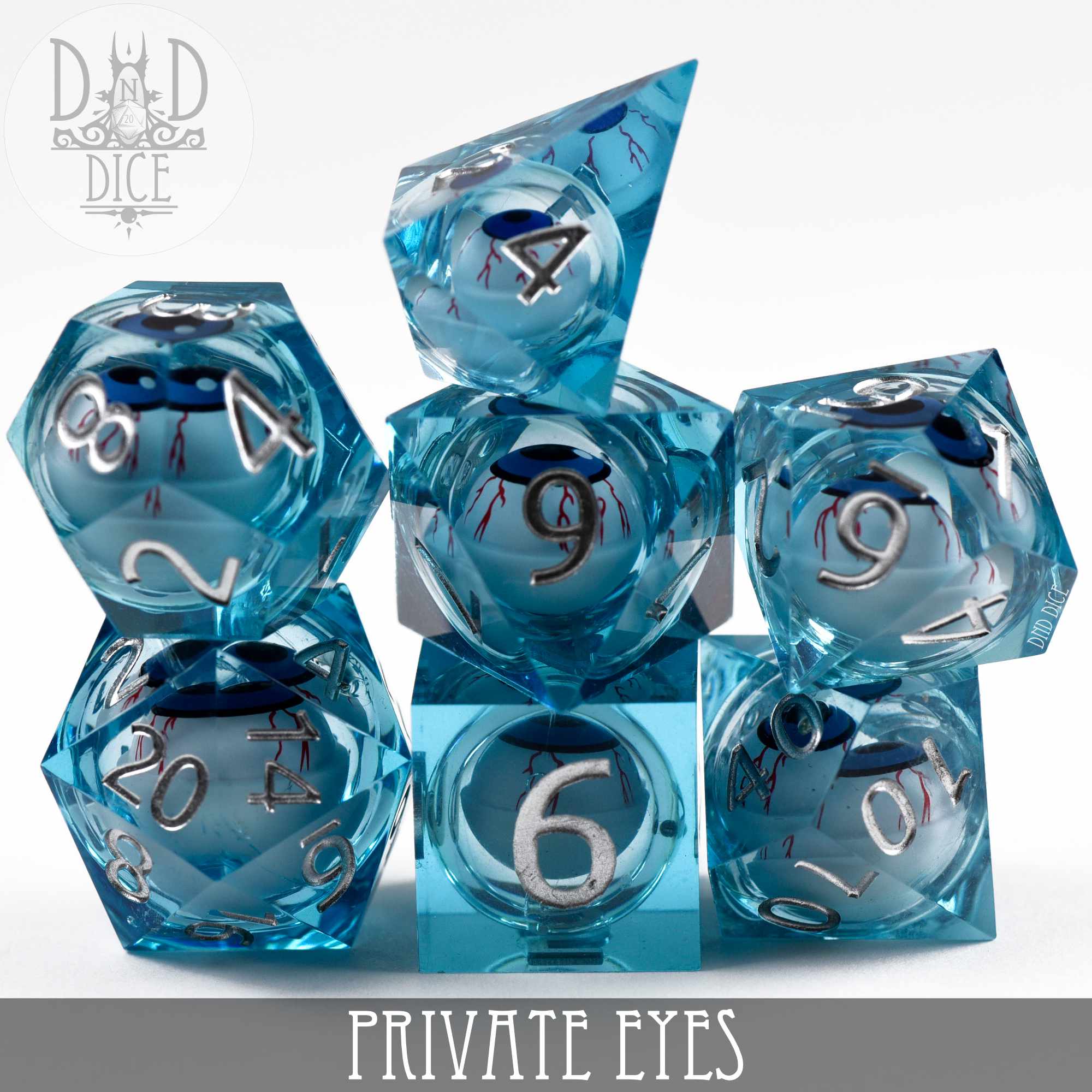 Private Eyes Liquid Core Dice Set - Bards & Cards