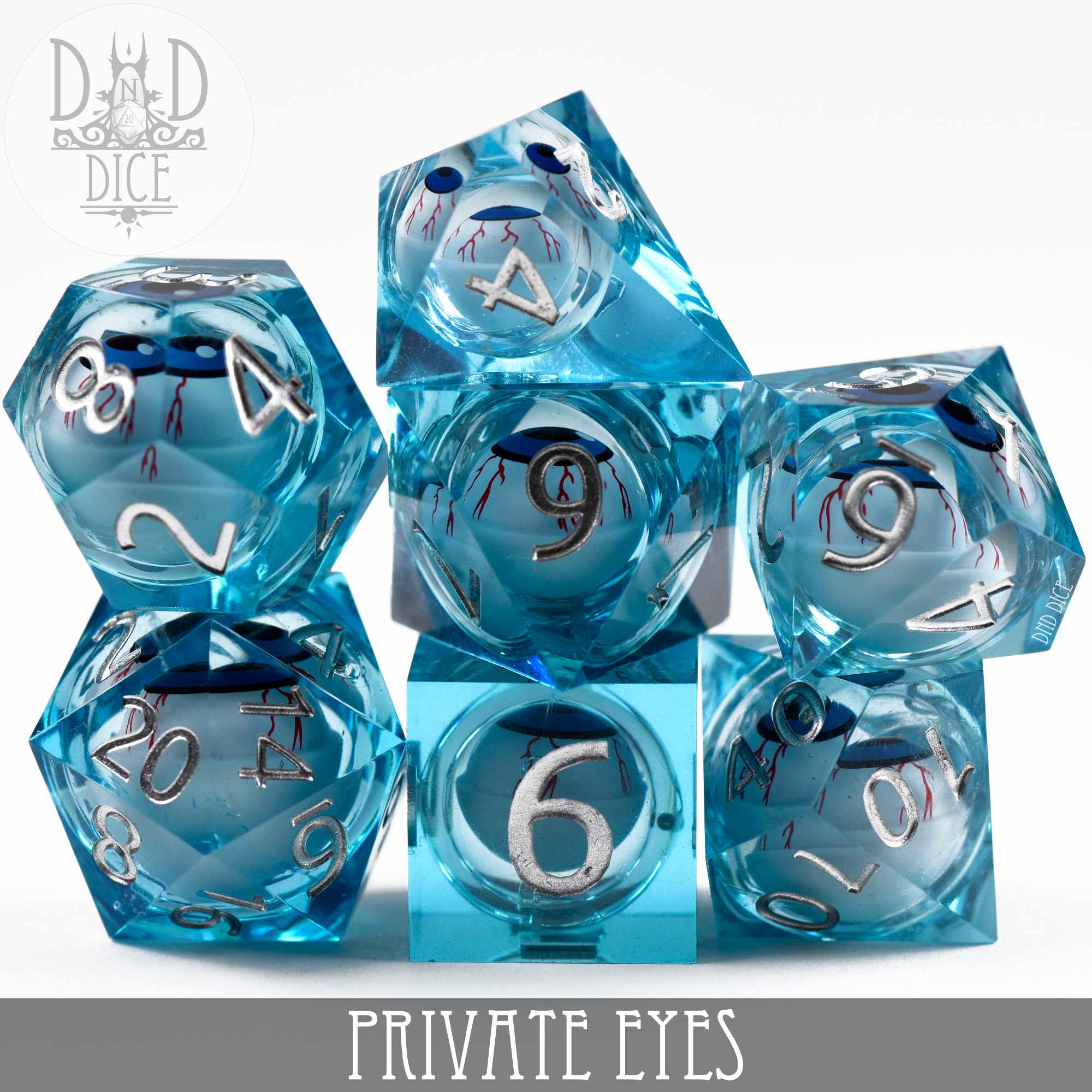 Private Eyes Liquid Core Dice Set - Bards & Cards