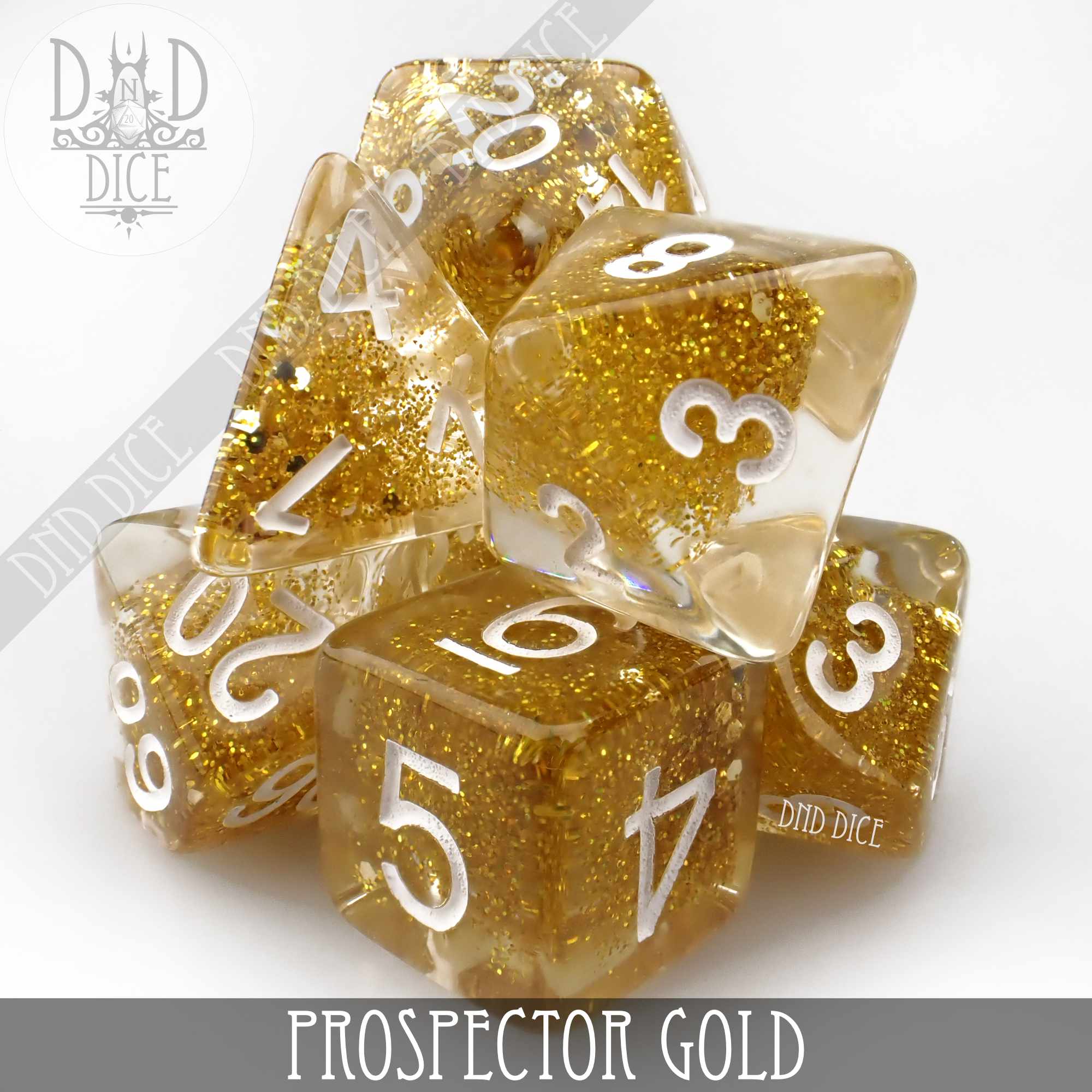 Prospector Gold Dice Set - Bards & Cards