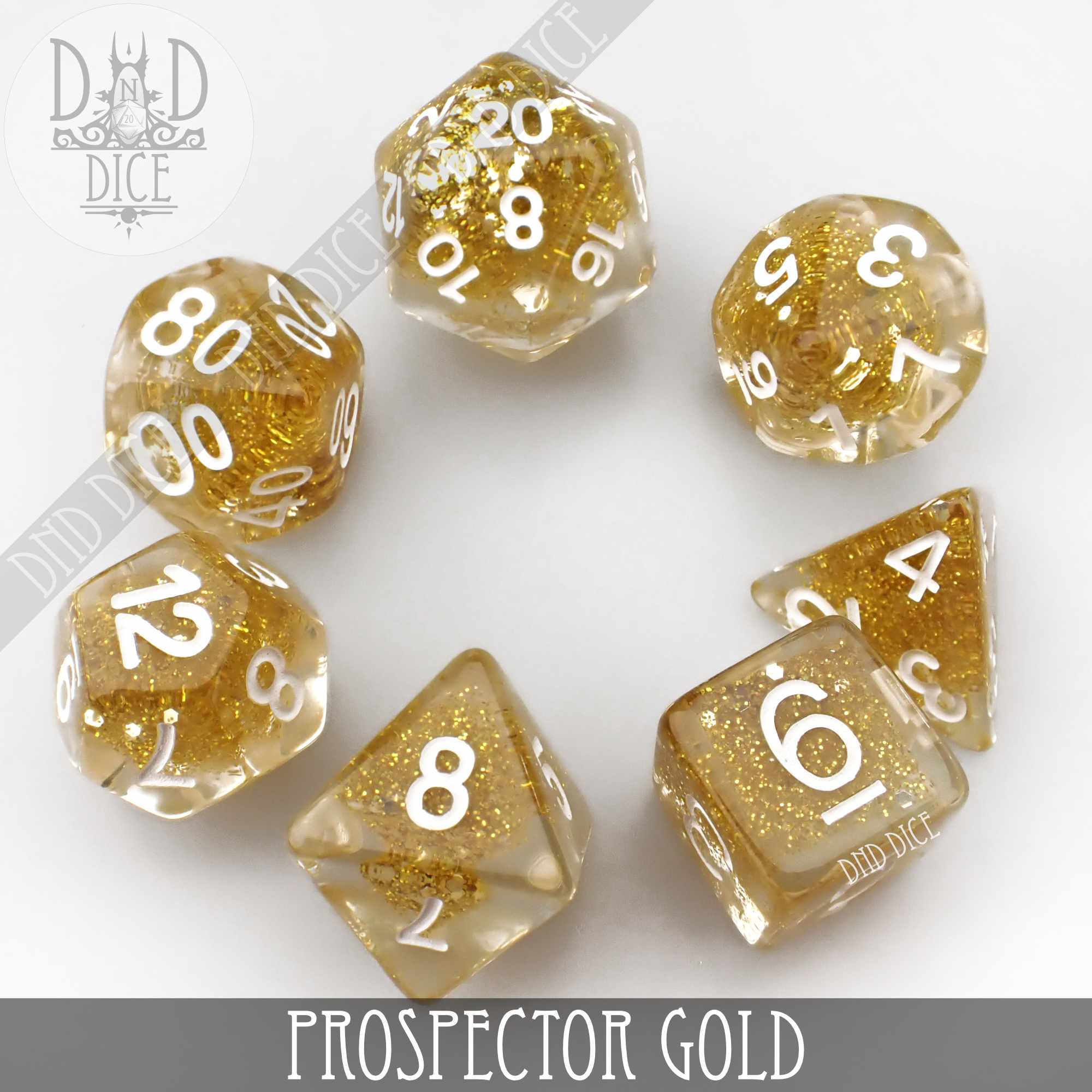 Prospector Gold Dice Set - Bards & Cards