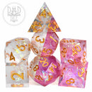 Purifying Light Handmade Dice Set (Color Change) - Bards & Cards