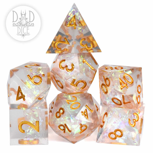 Purifying Light Handmade Dice Set (Color Change) - Bards & Cards