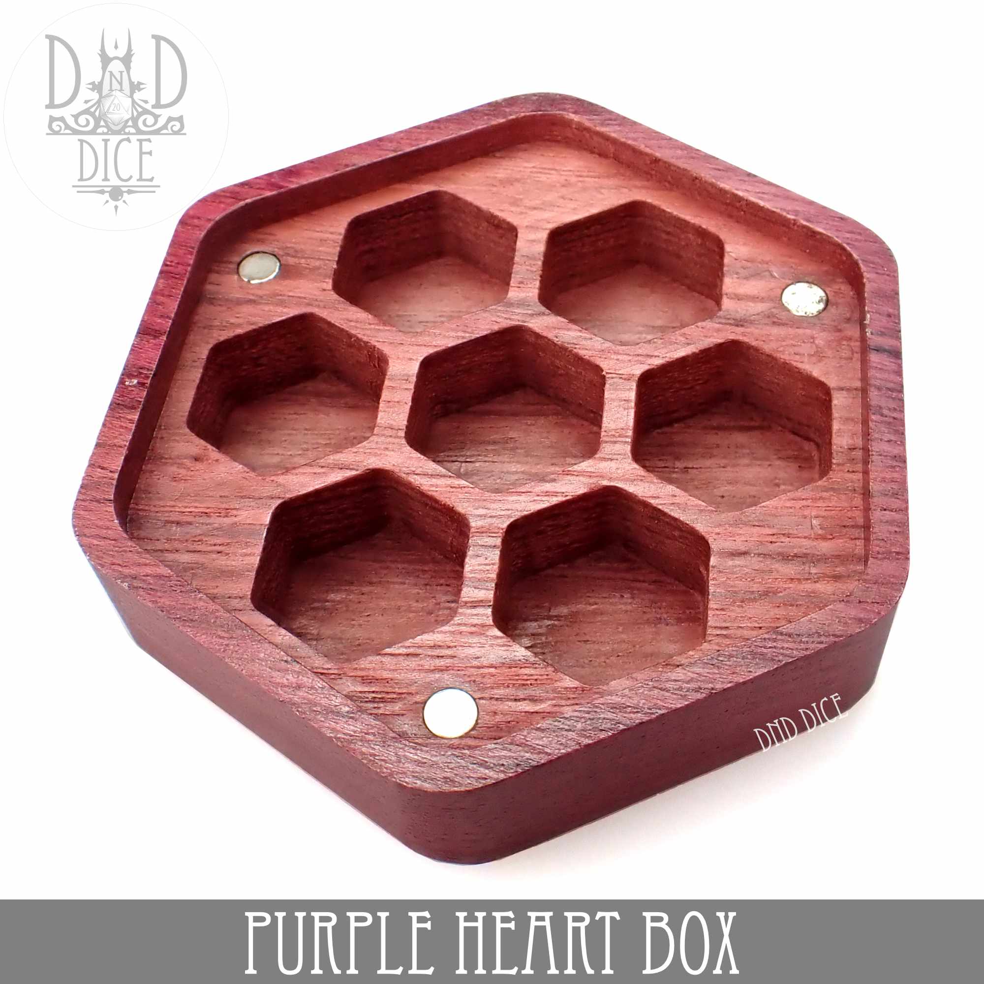 Purple Heart Wood Dice Box - Bards & Cards