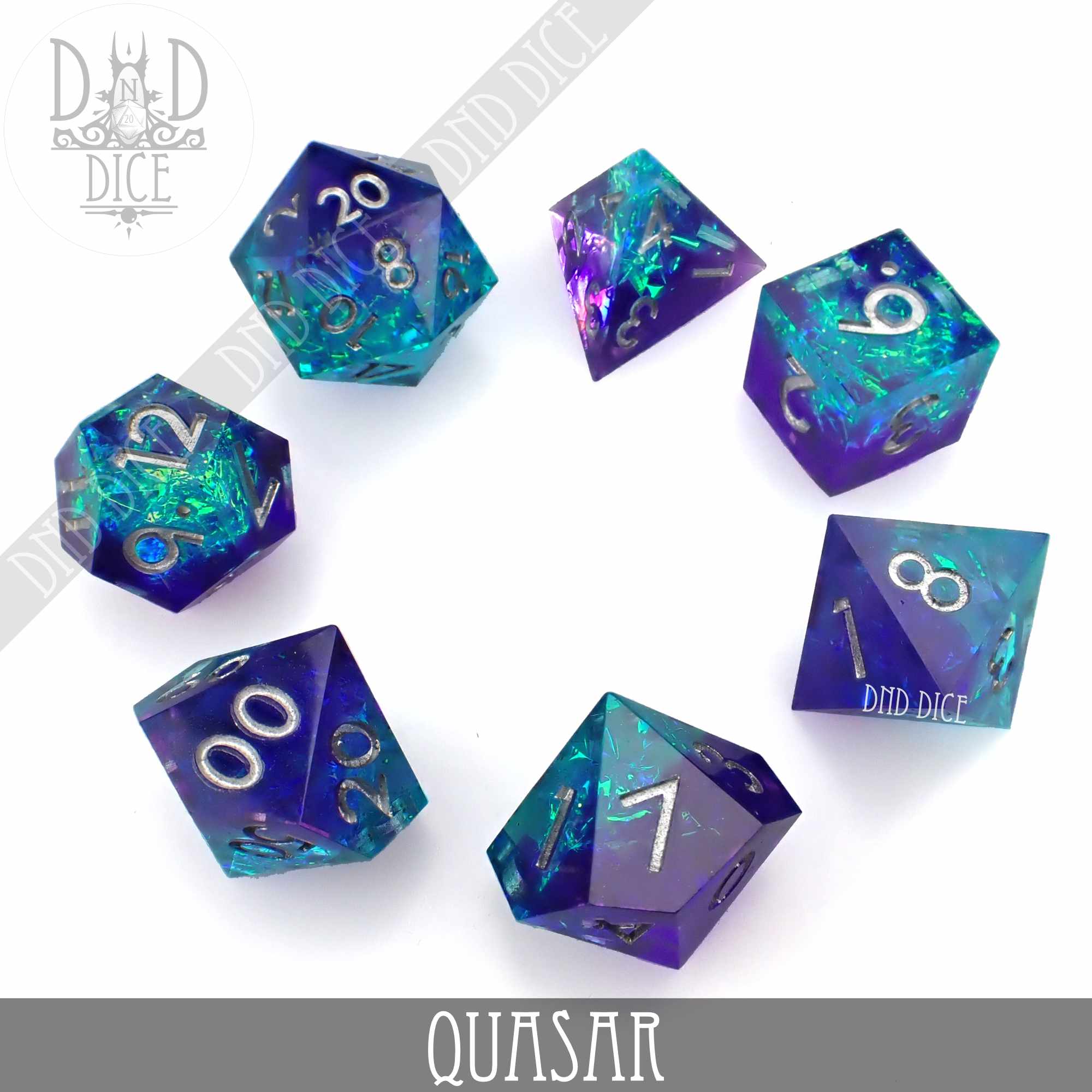 Quasar Handmade Dice Set - Bards & Cards