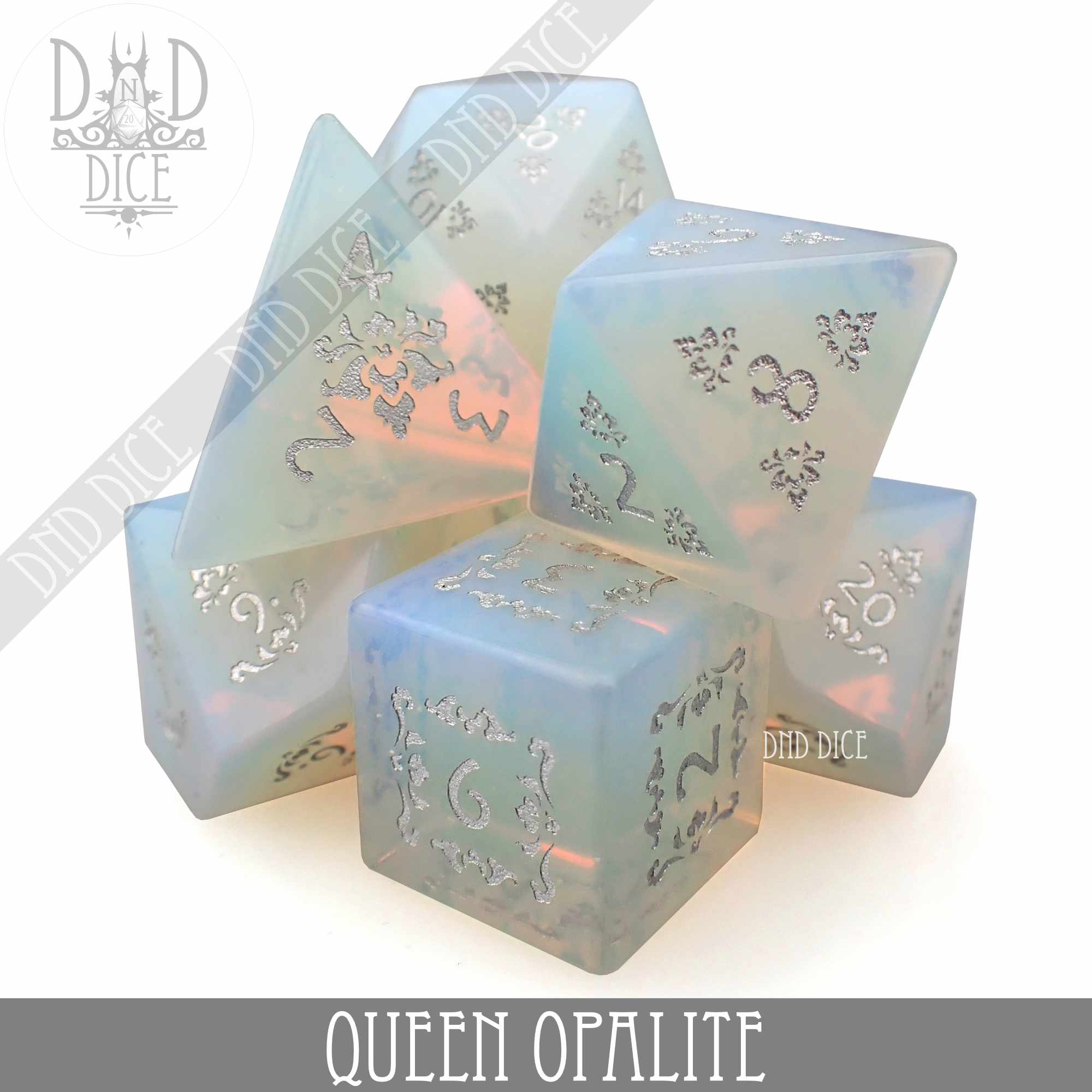 Queen Opalite Dice Set (Gift Box) - Bards & Cards