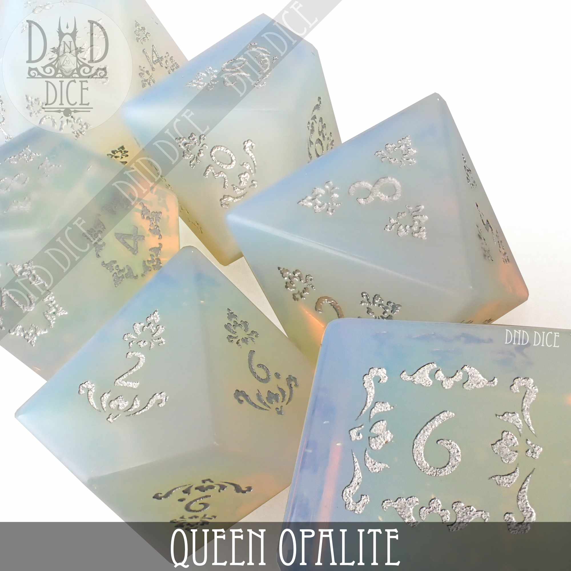 Queen Opalite Dice Set (Gift Box) - Bards & Cards