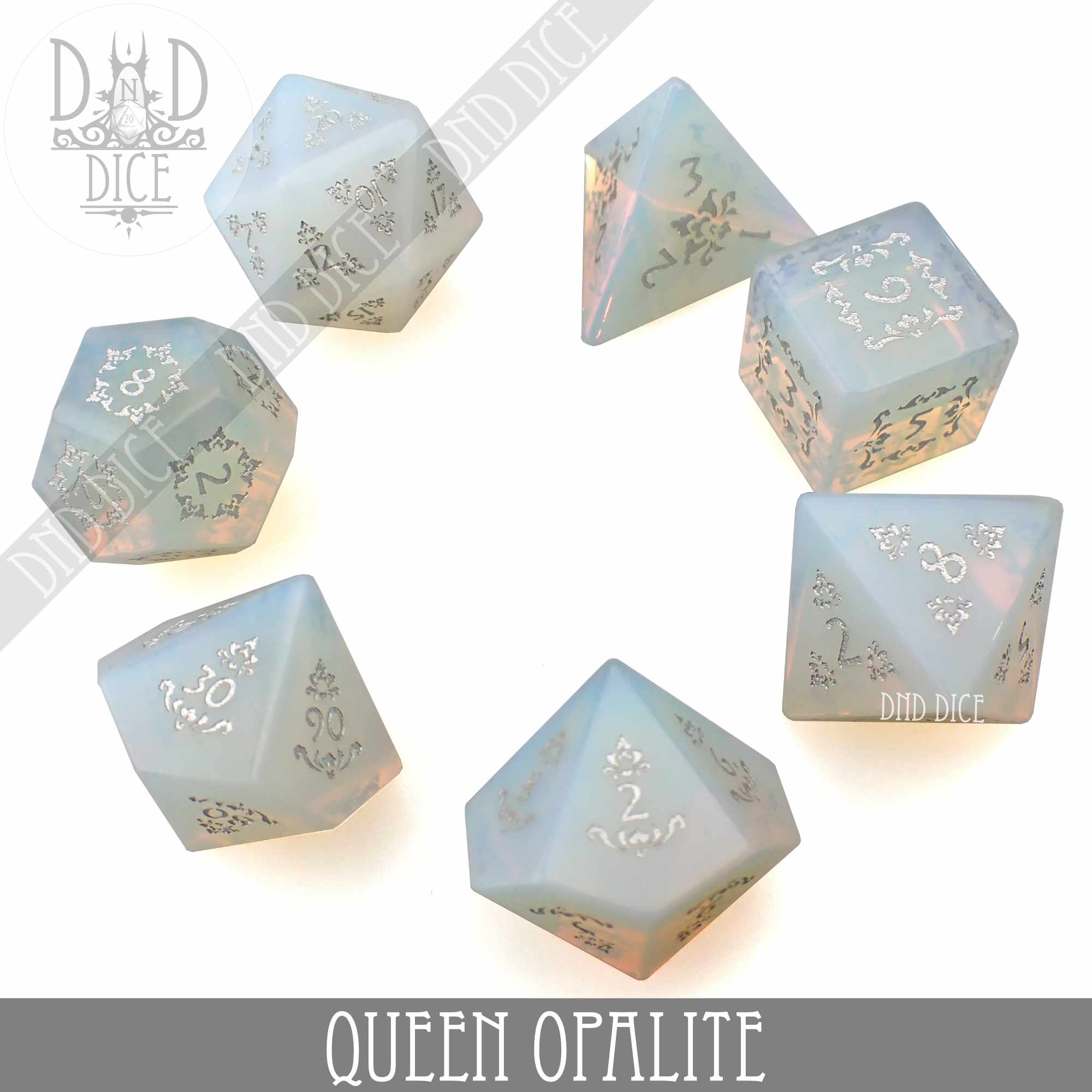 Queen Opalite Dice Set (Gift Box) - Bards & Cards