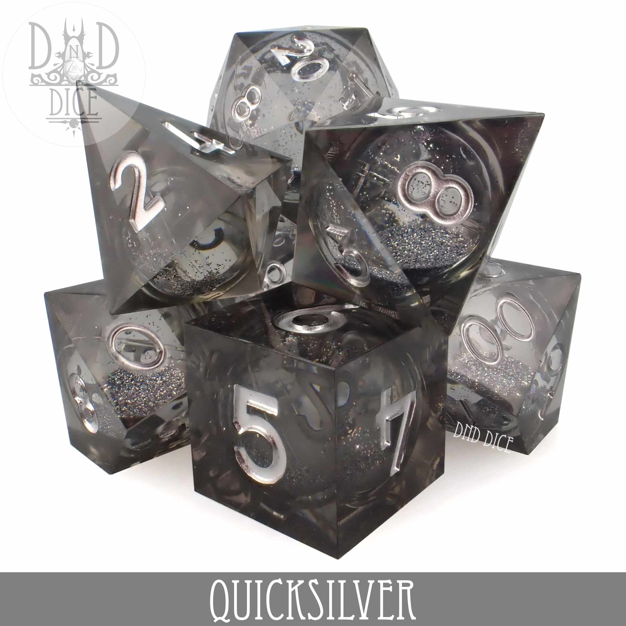 Quicksilver Liquid Core Dice Set - Bards & Cards