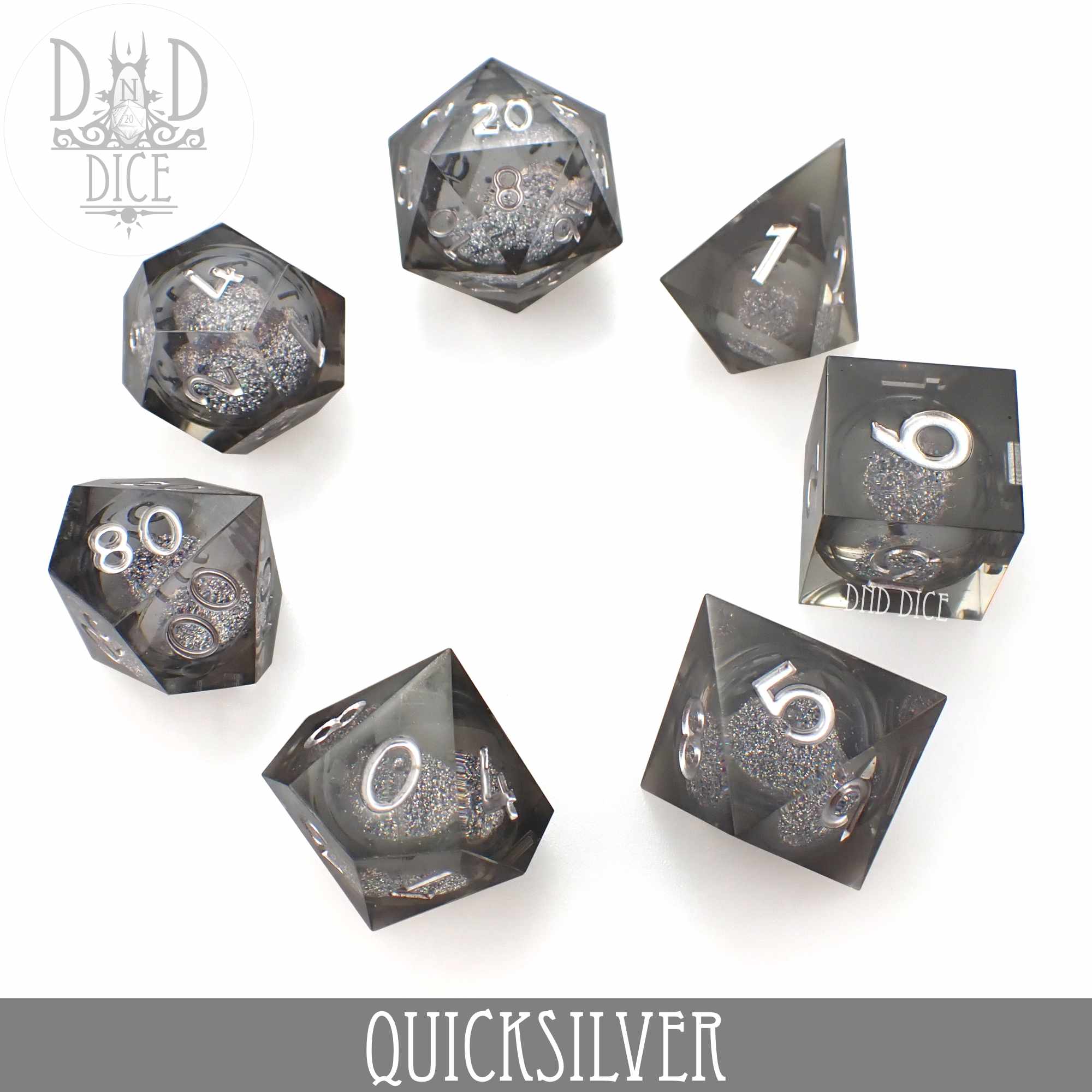 Quicksilver Liquid Core Dice Set - Bards & Cards