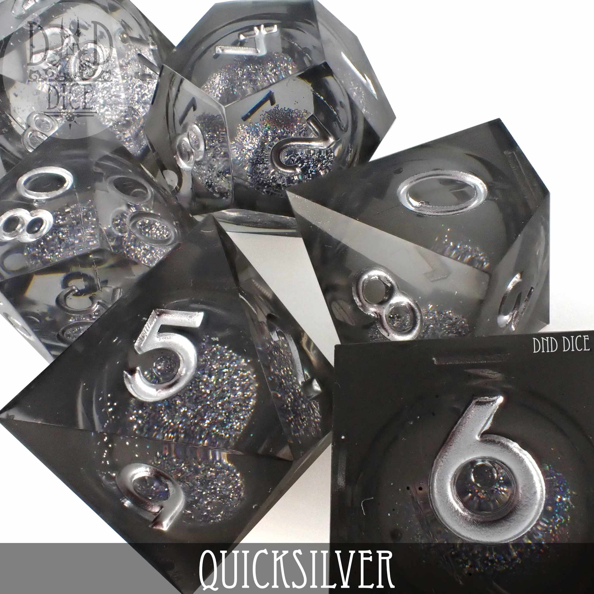 Quicksilver Liquid Core Dice Set - Bards & Cards