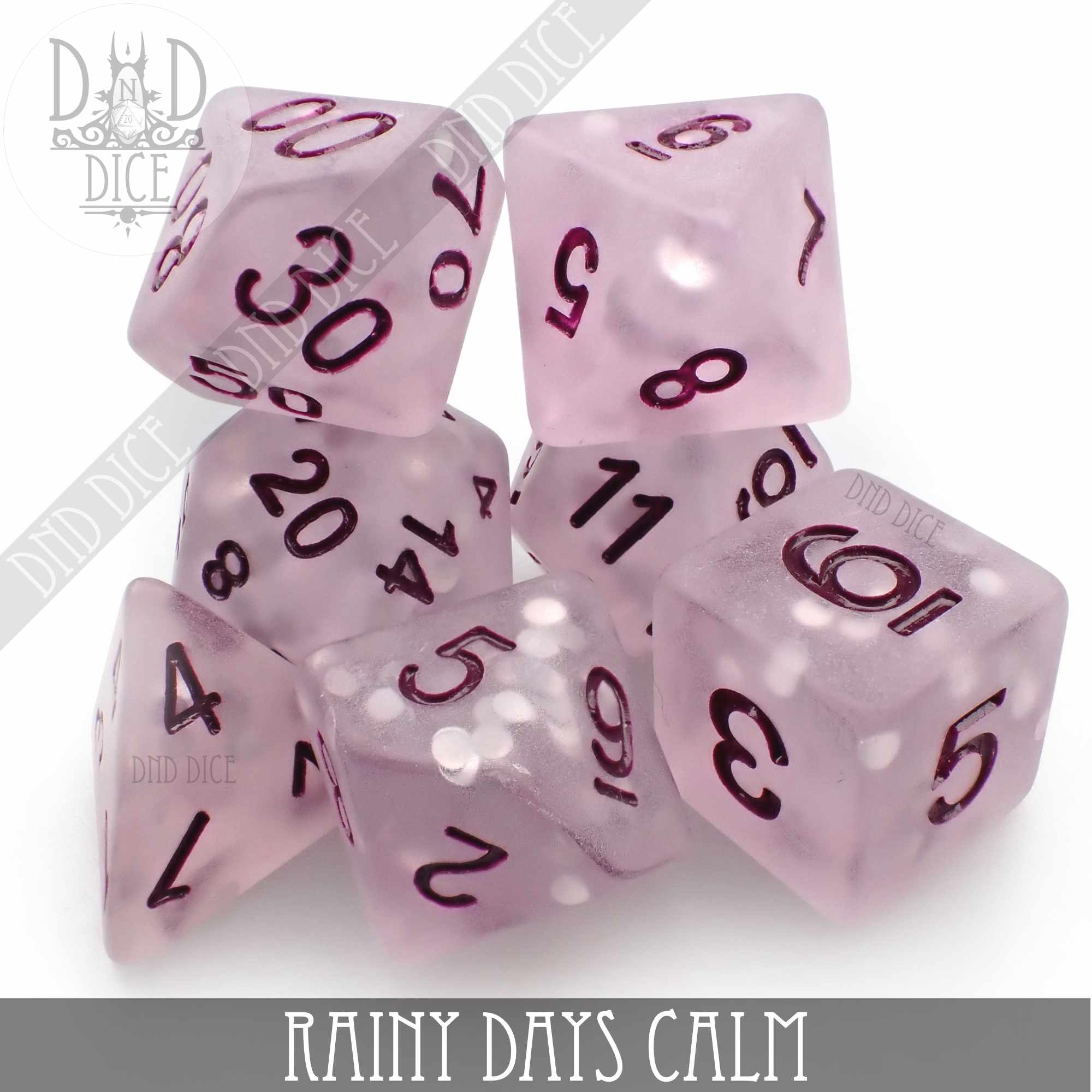 Rainy Days Calm Dice Set - Bards & Cards