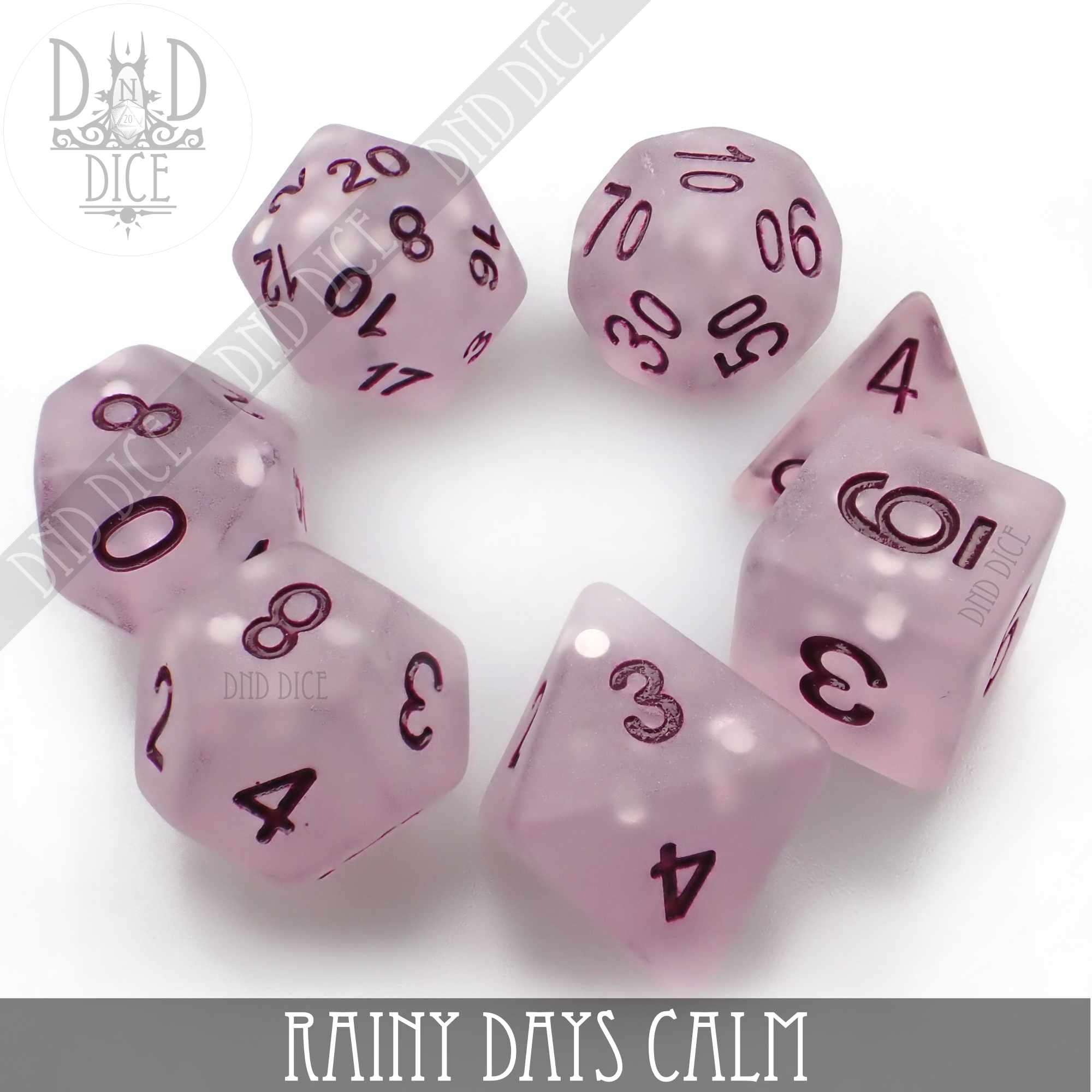 Rainy Days Calm Dice Set - Bards & Cards