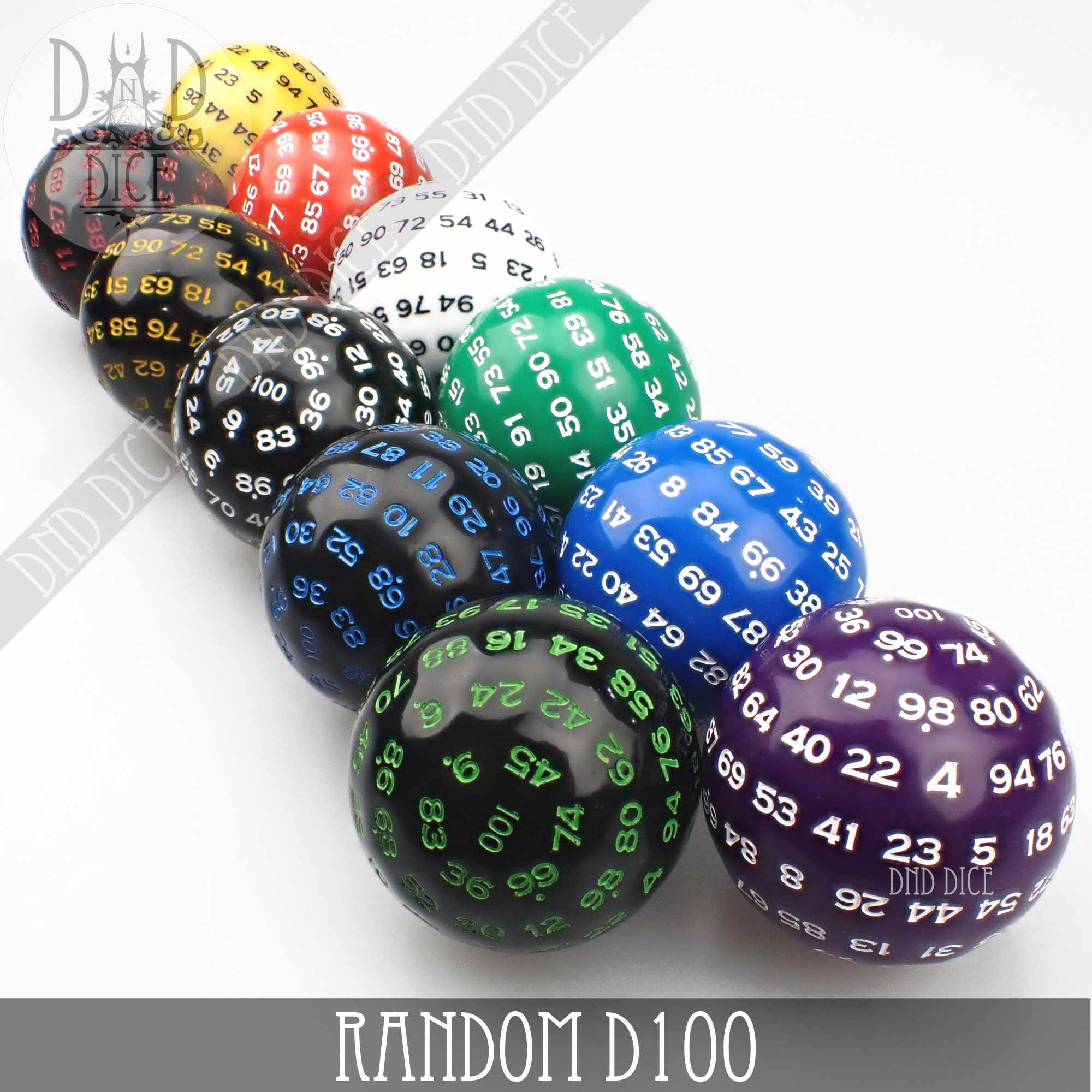 D100 Single Oversize Dice (Random Color) - Bards & Cards