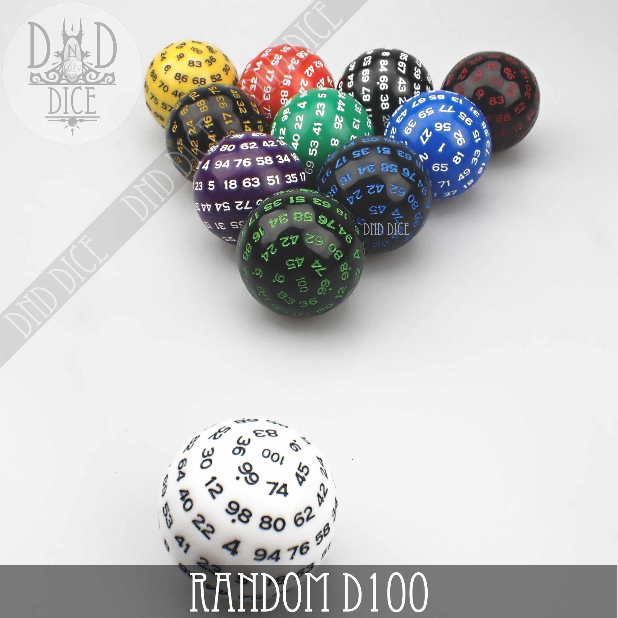 D100 Single Oversize Dice (Random Color) - Bards & Cards