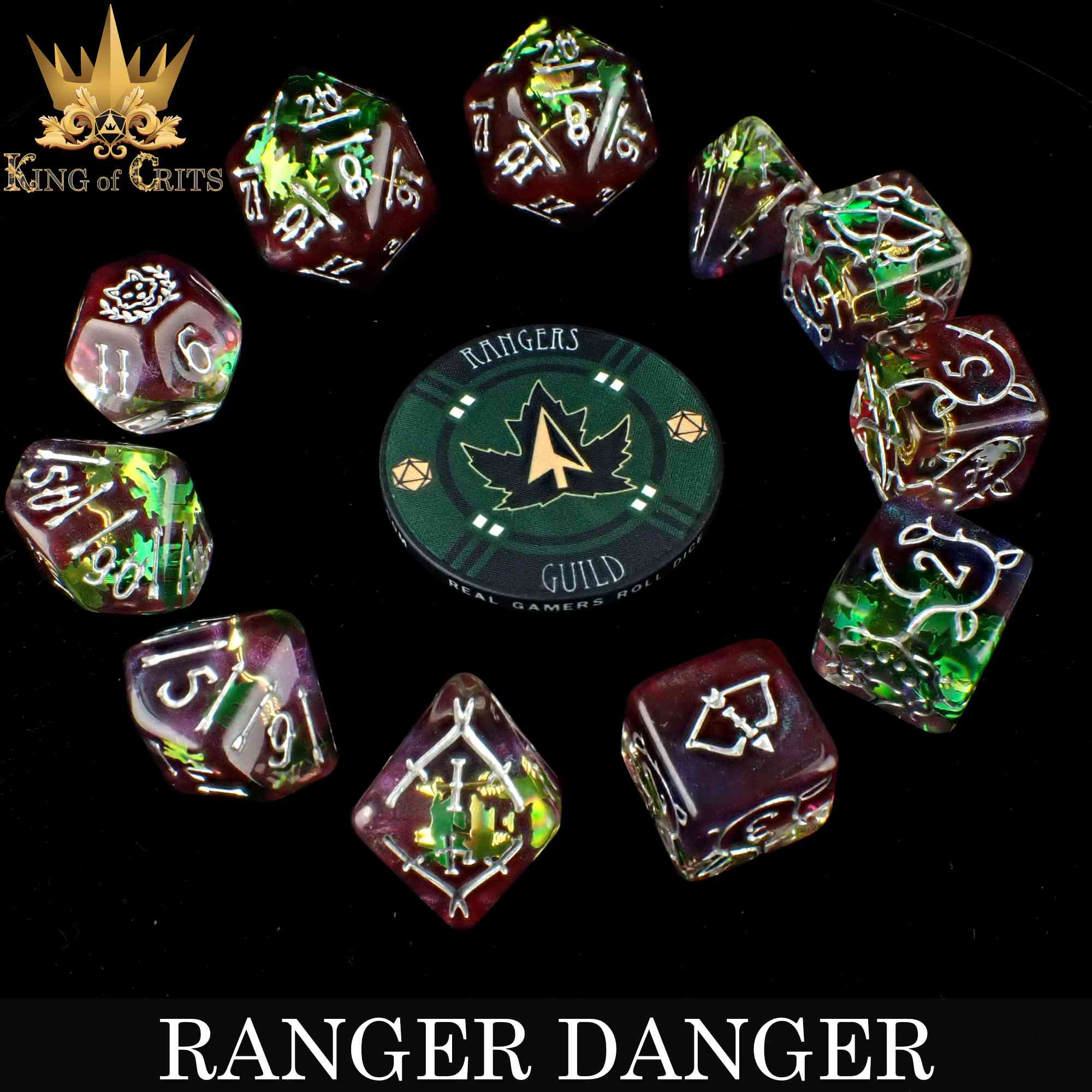 Ranger Danger 11 Dice Set - Bards & Cards