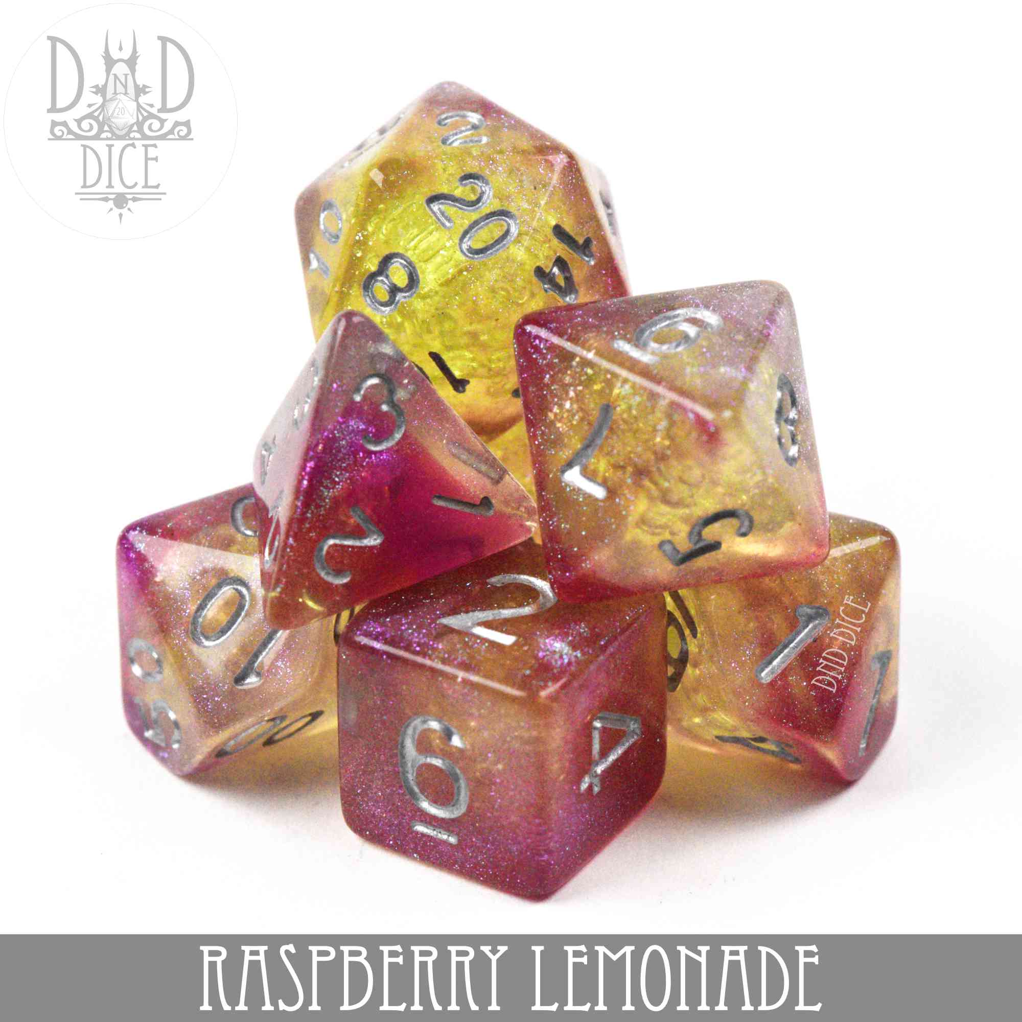 Raspberry Lemonade Dice Set - Bards & Cards