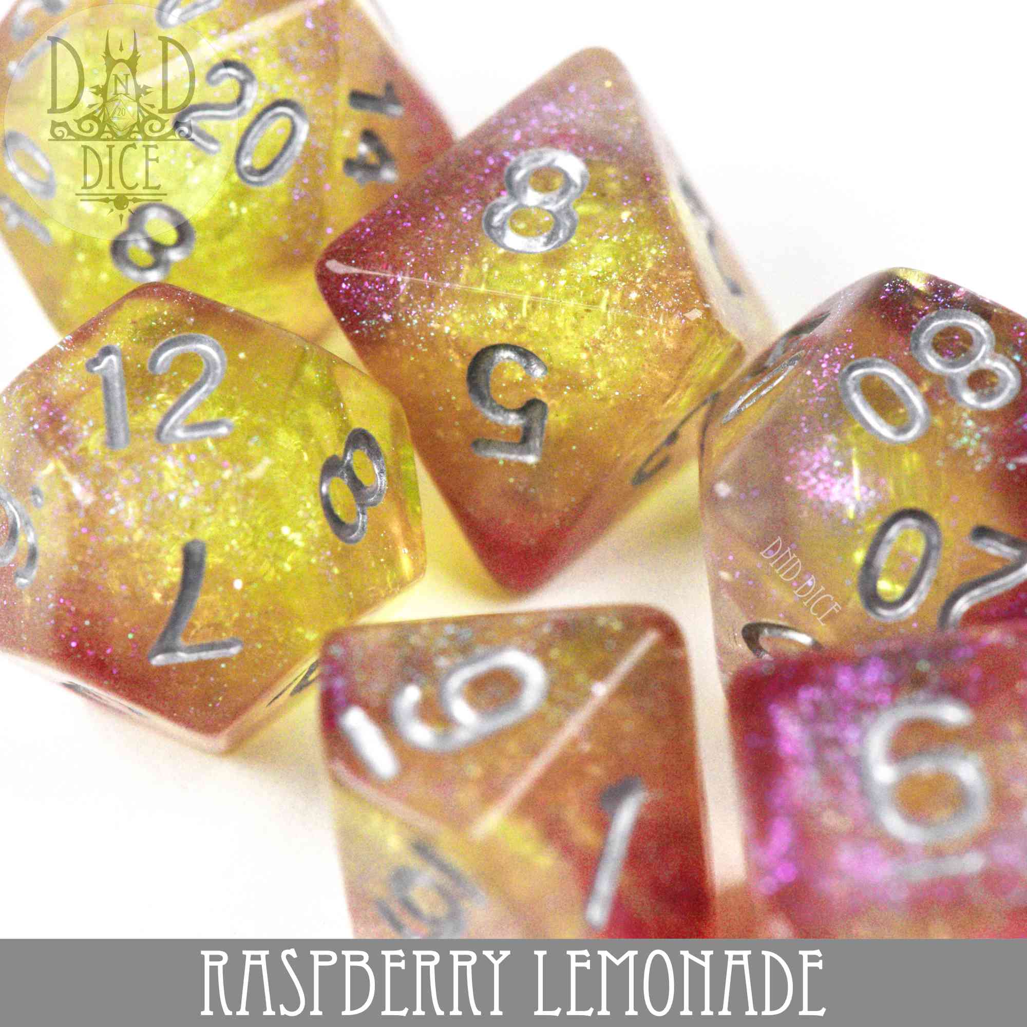 Raspberry Lemonade Dice Set - Bards & Cards