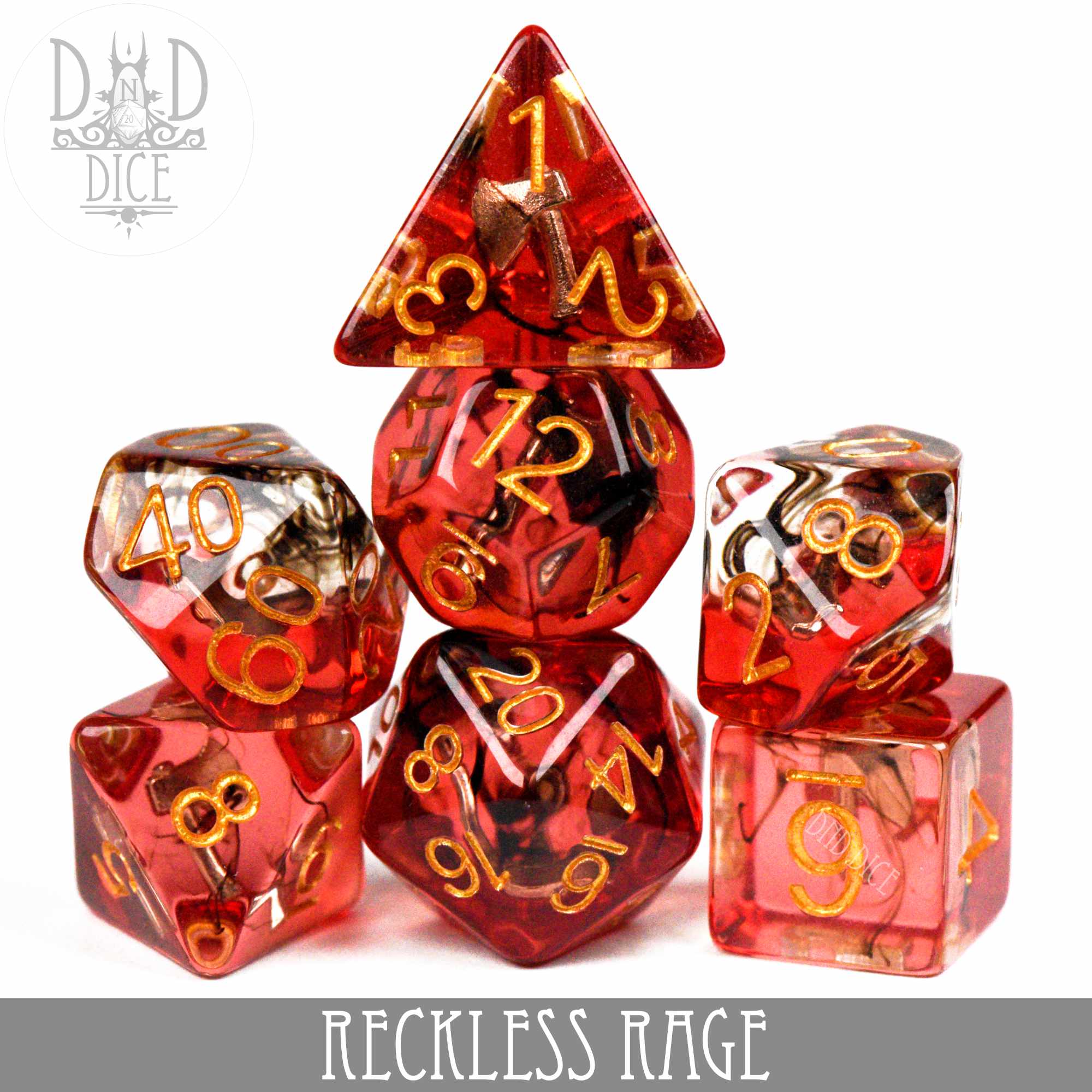 Reckless Rage Dice Set - Bards & Cards