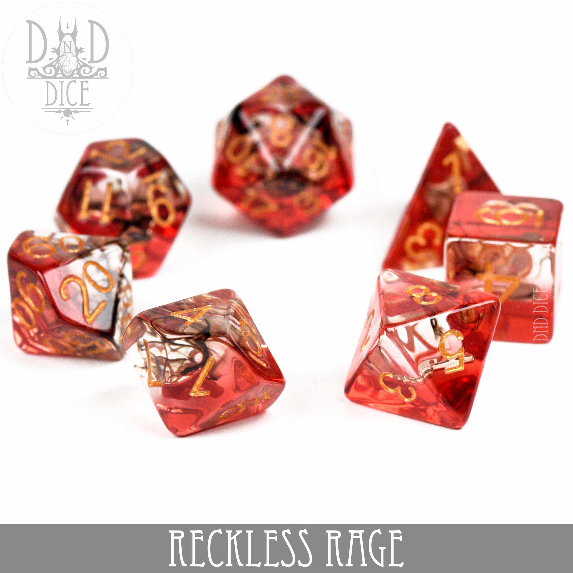 Reckless Rage Dice Set - Bards & Cards