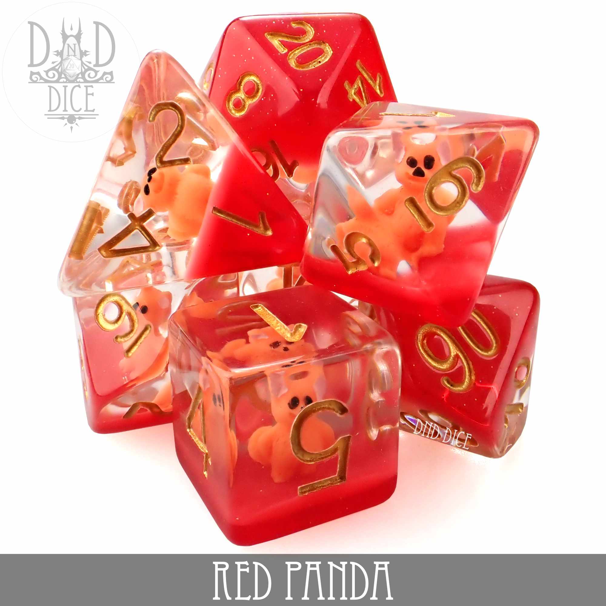 Red Panda Dice Set - Bards & Cards